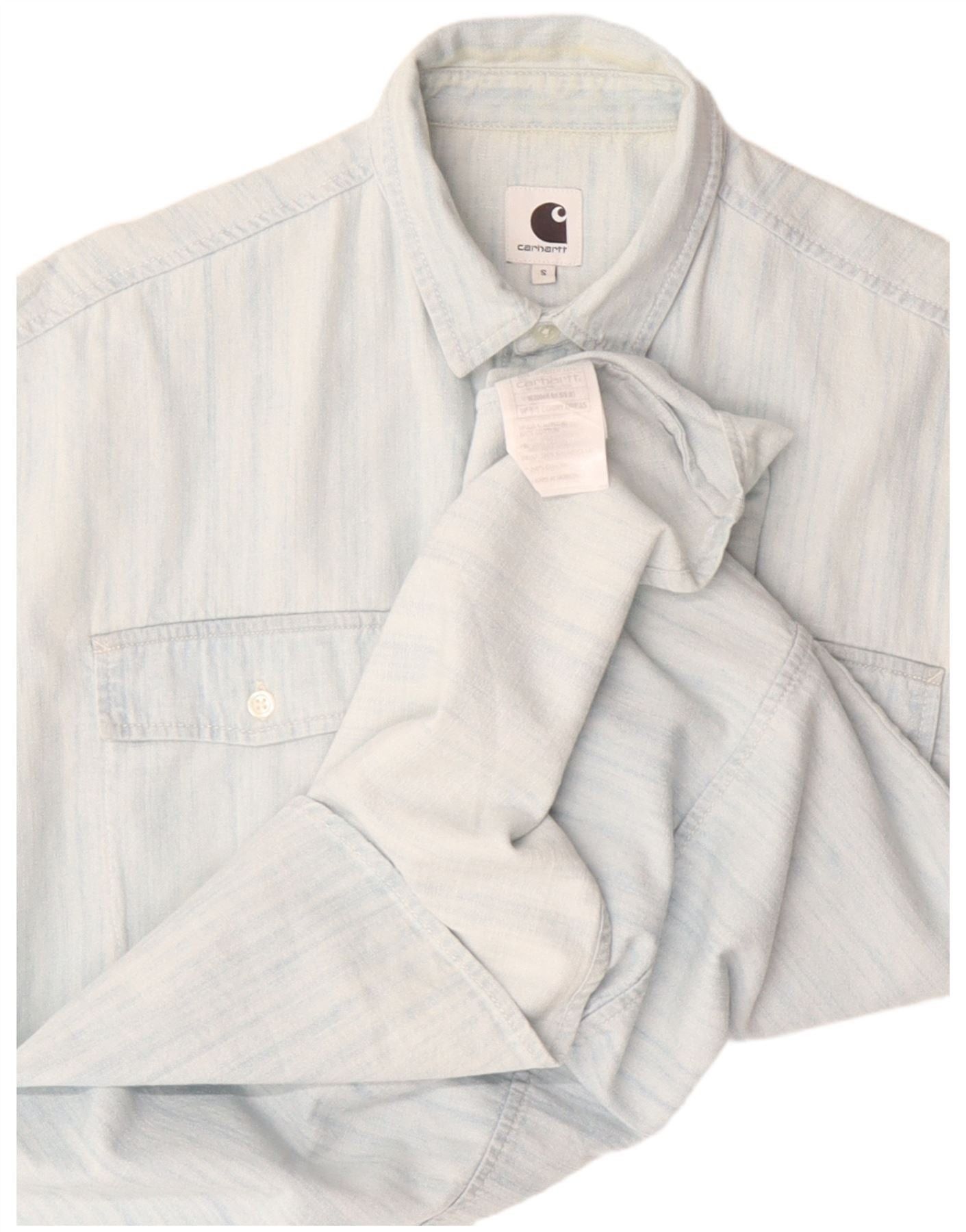 Carhartt Womens Overd Short Sleeve Denim Shirt Dress UK 10 Small Blue Size M / US 6-8 / IT 42-44 - 4 Thumbnail