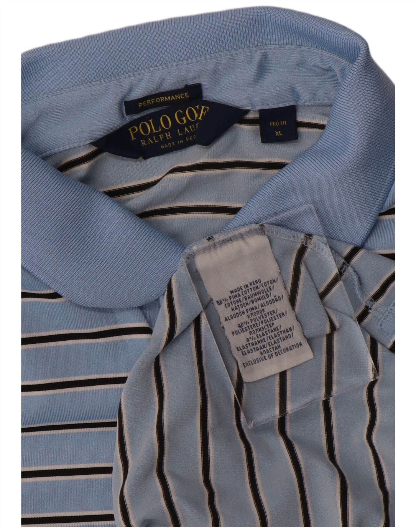Polo Ralph Lauren Mens Polo Shirt XL Blue Striped Cotton Size US XXL / EU 58 / 5 - 3 Thumbnail