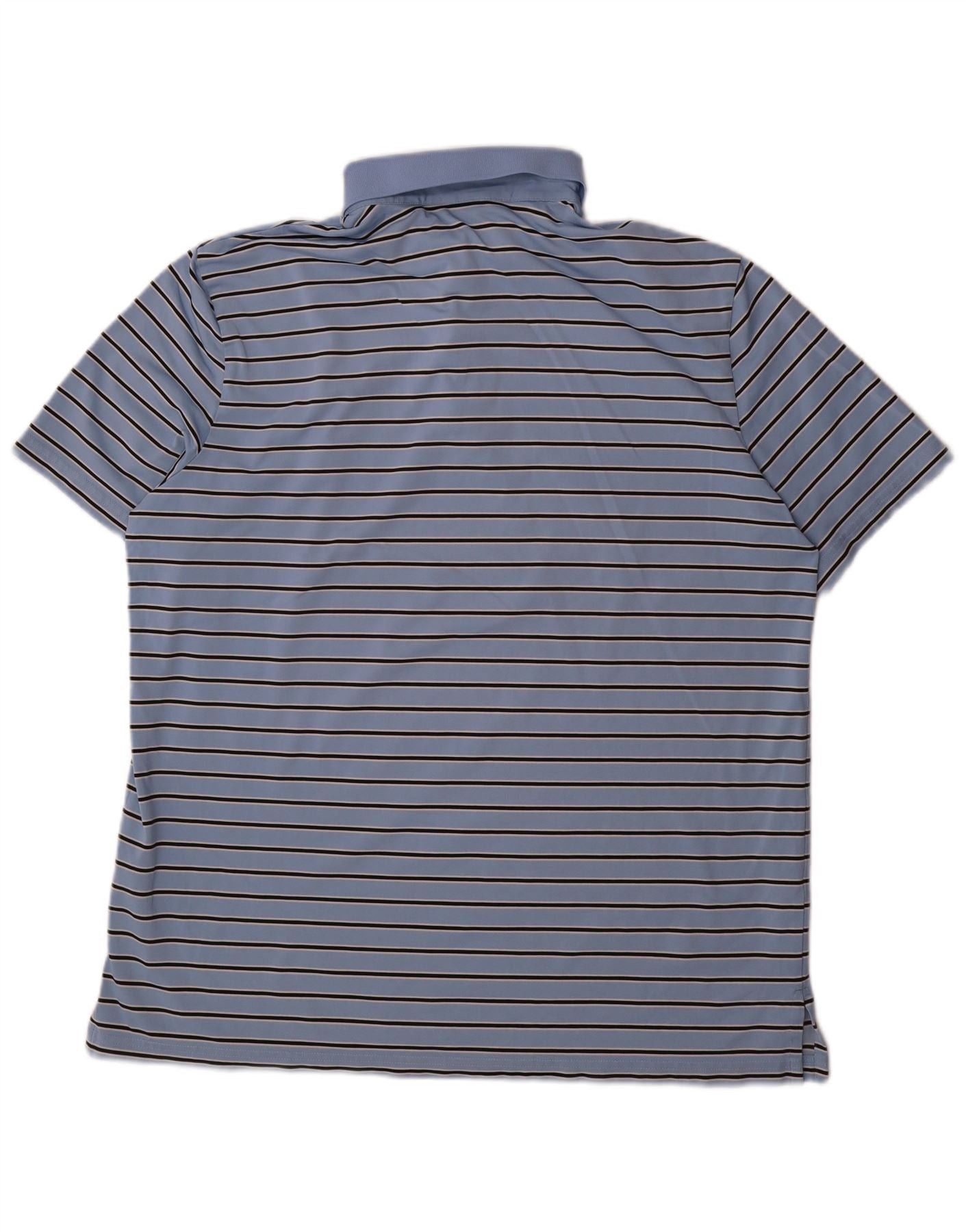 Polo Ralph Lauren Mens Polo Shirt XL Blue Striped Cotton Size US XXL / EU 58 / 5 - 2 Thumbnail