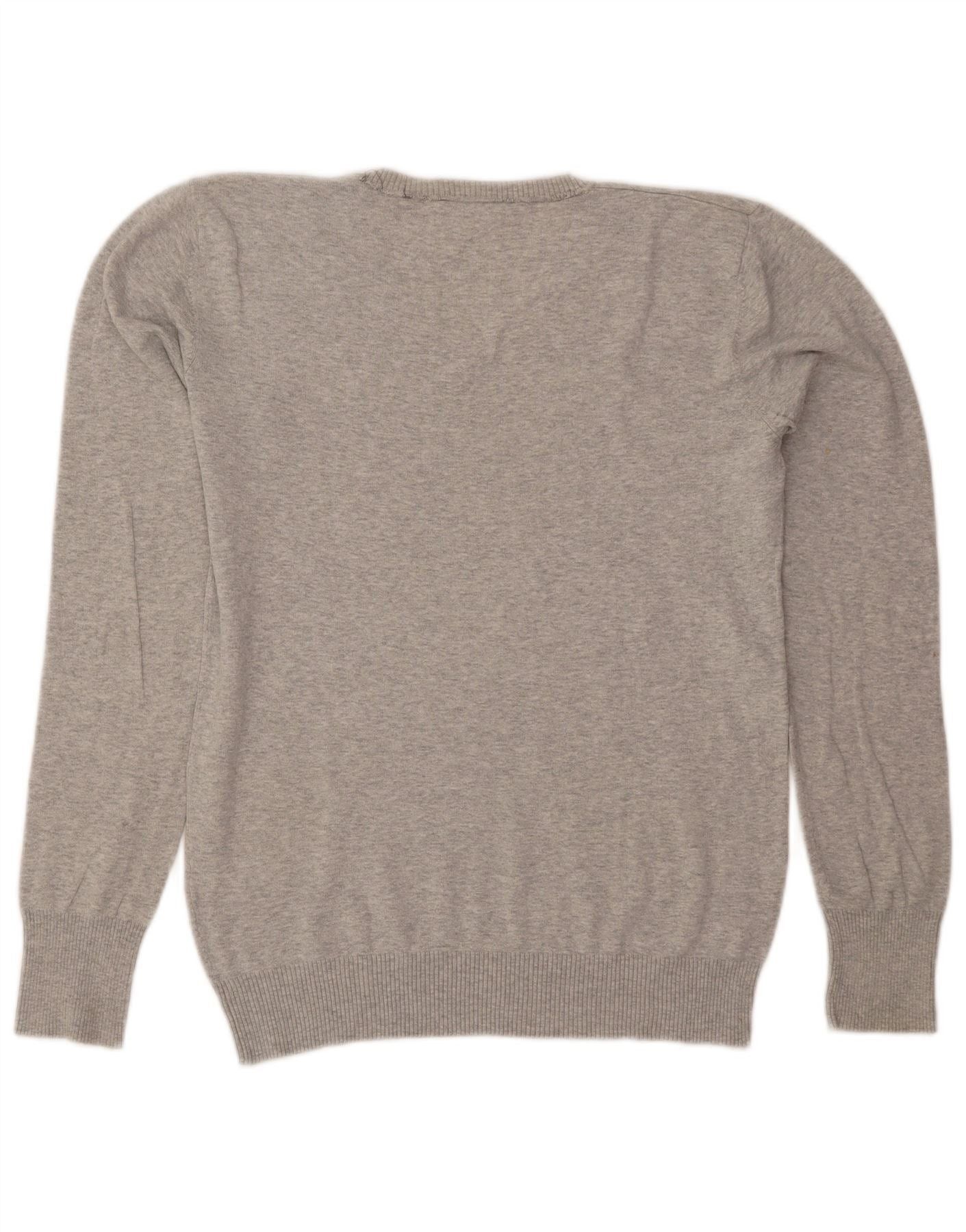 Diesel Womens V-Neck Jumper Sweater UK 14 Medium Grey Size M / US 6-8 / IT 42-44 - 4 Thumbnail