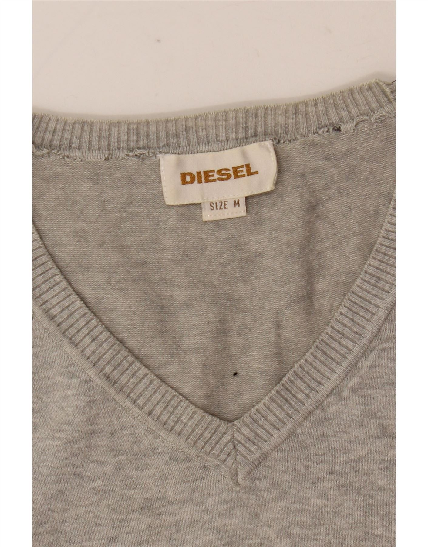 Diesel Womens V-Neck Jumper Sweater UK 14 Medium Grey Size M / US 6-8 / IT 42-44 - 5 Thumbnail