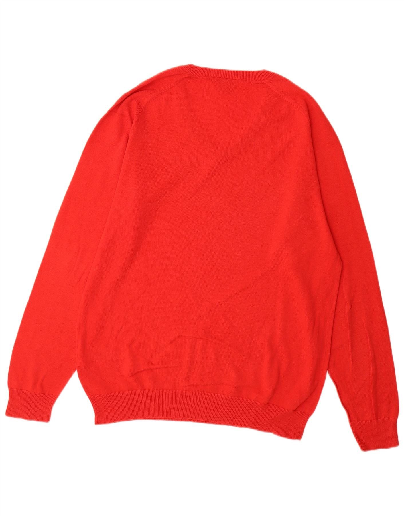 Carhartt Mens V-Neck Jumper Sweater Large Red Cotton Size US XL / EU 56 / 4 - 2 Thumbnail
