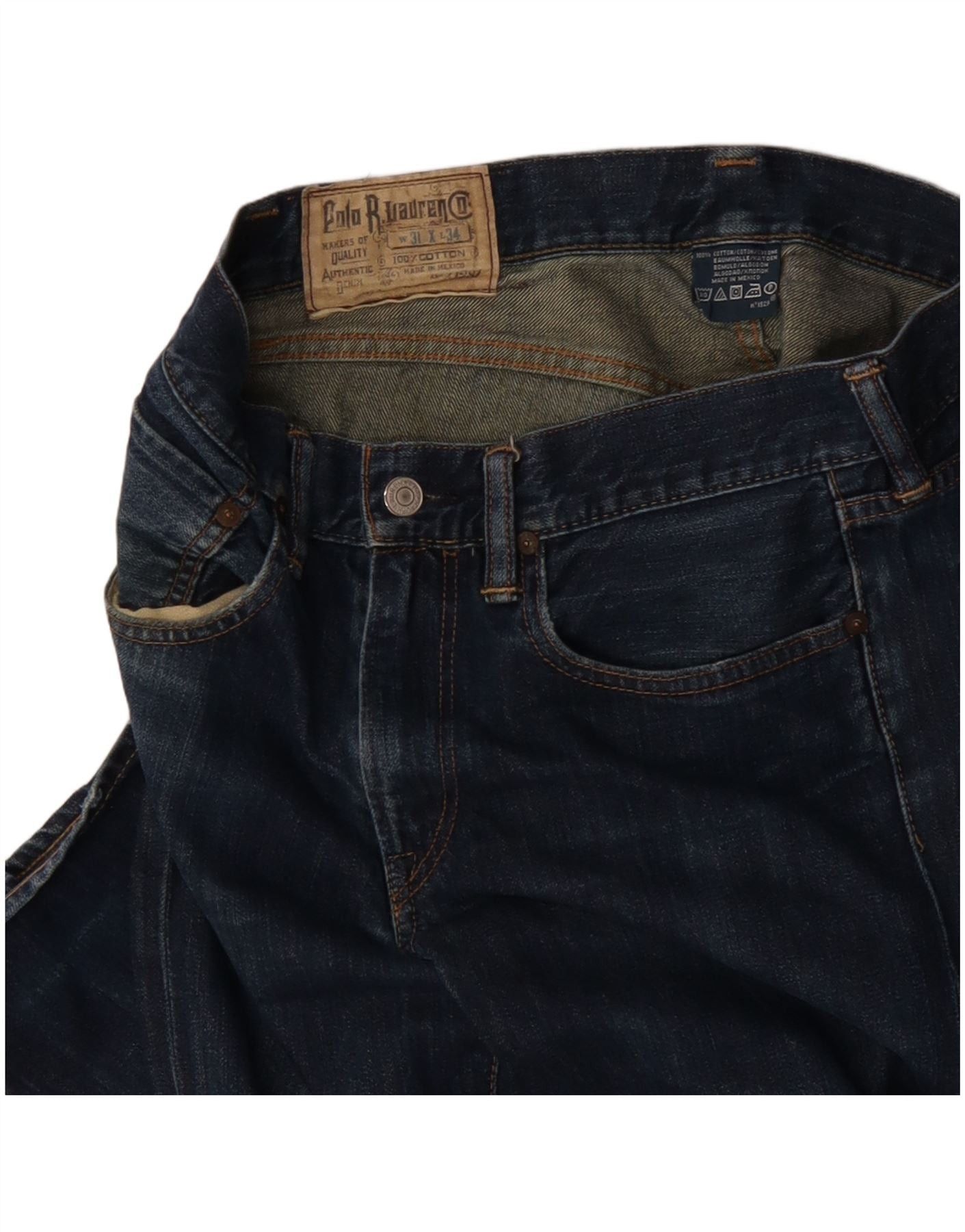 Polo Ralph Lauren Mens Slim Jeans W31 L34 Navy Blue Cotton Size US 31 - 3 Thumbnail