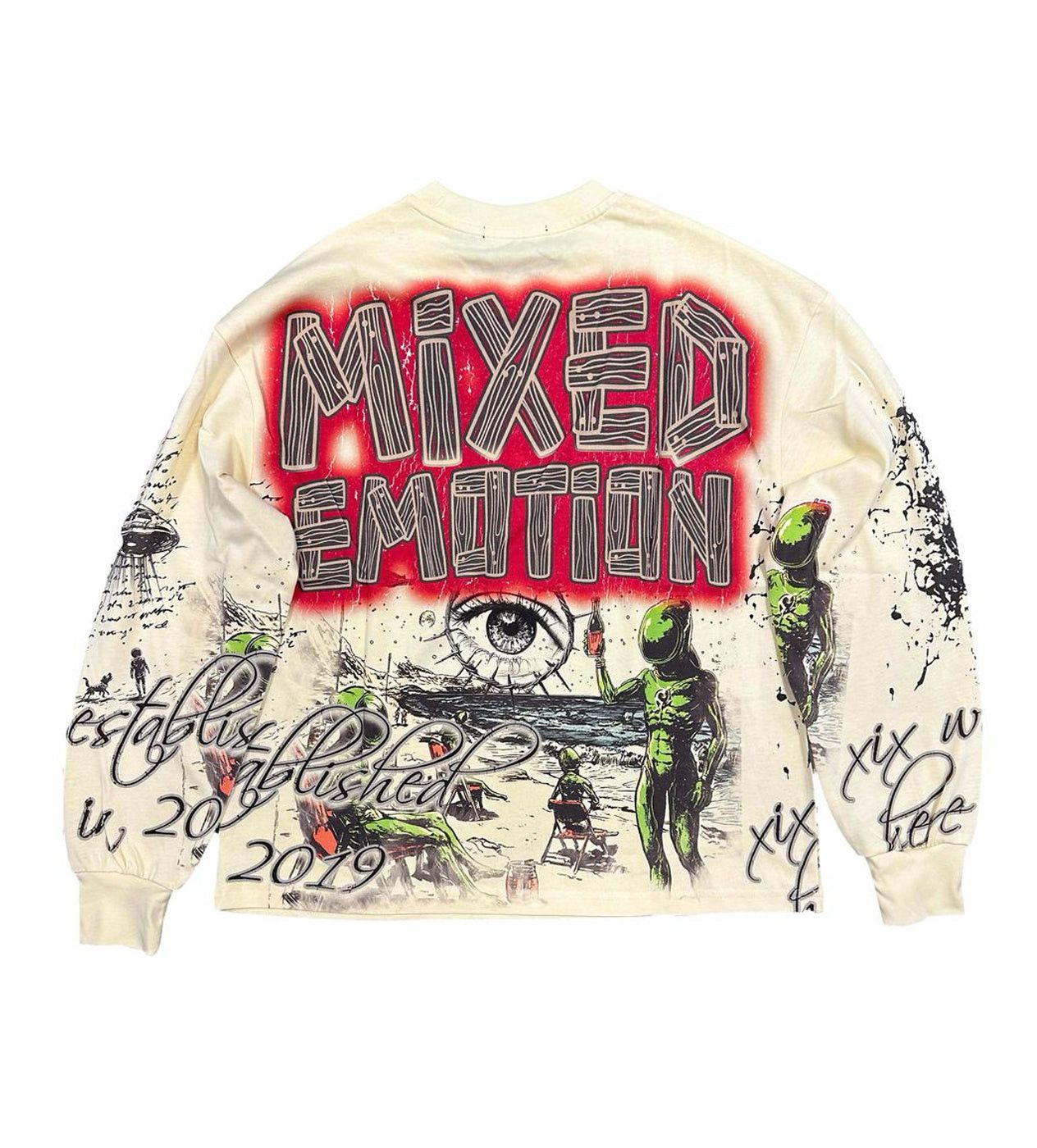 Other Mixed Emotions Art Club L/S Tee Cream Size US XL / EU 56 / 4 - 2 Thumbnail