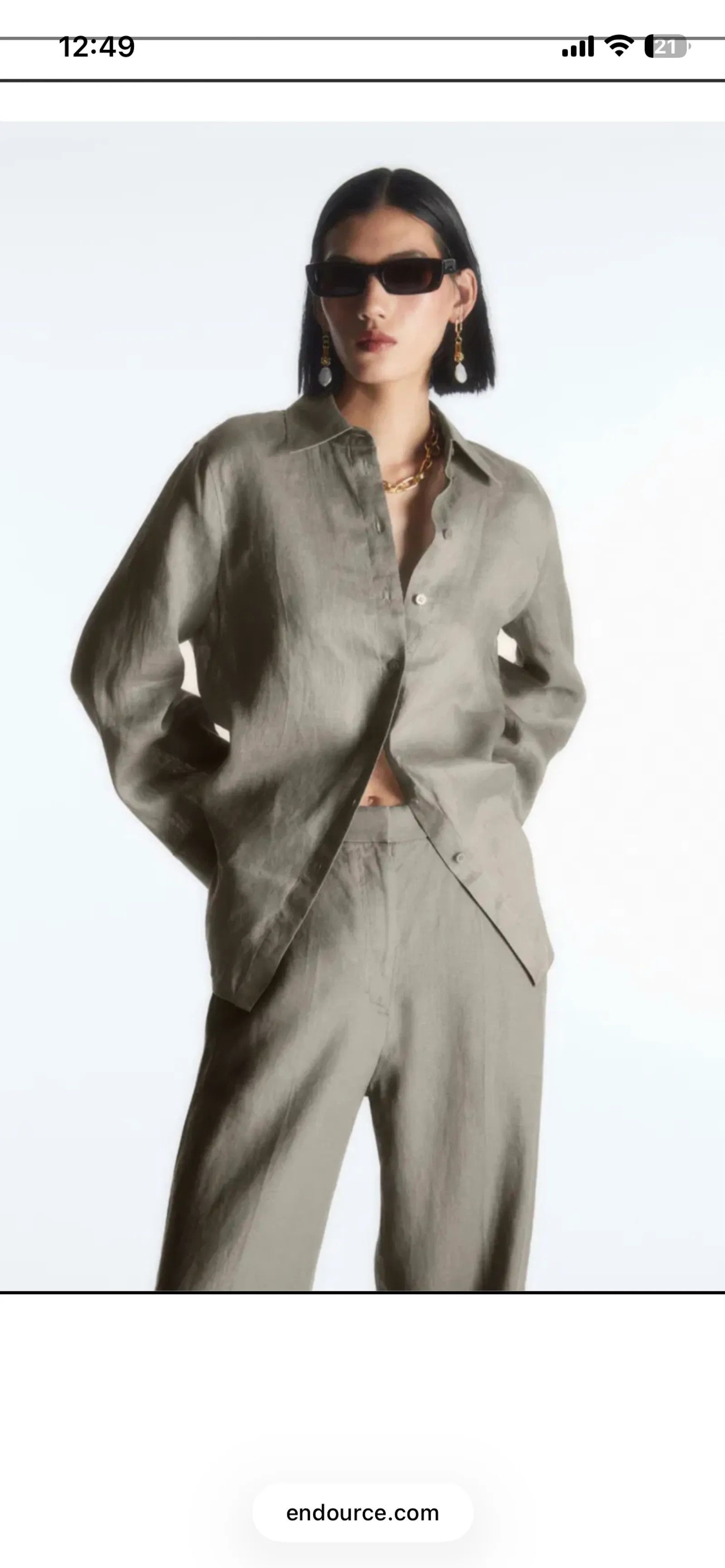Cos Cos Wide Leg Tailored Linen Trouser Stone Pants Size 32" / US 10 / IT 46 - 4 Thumbnail