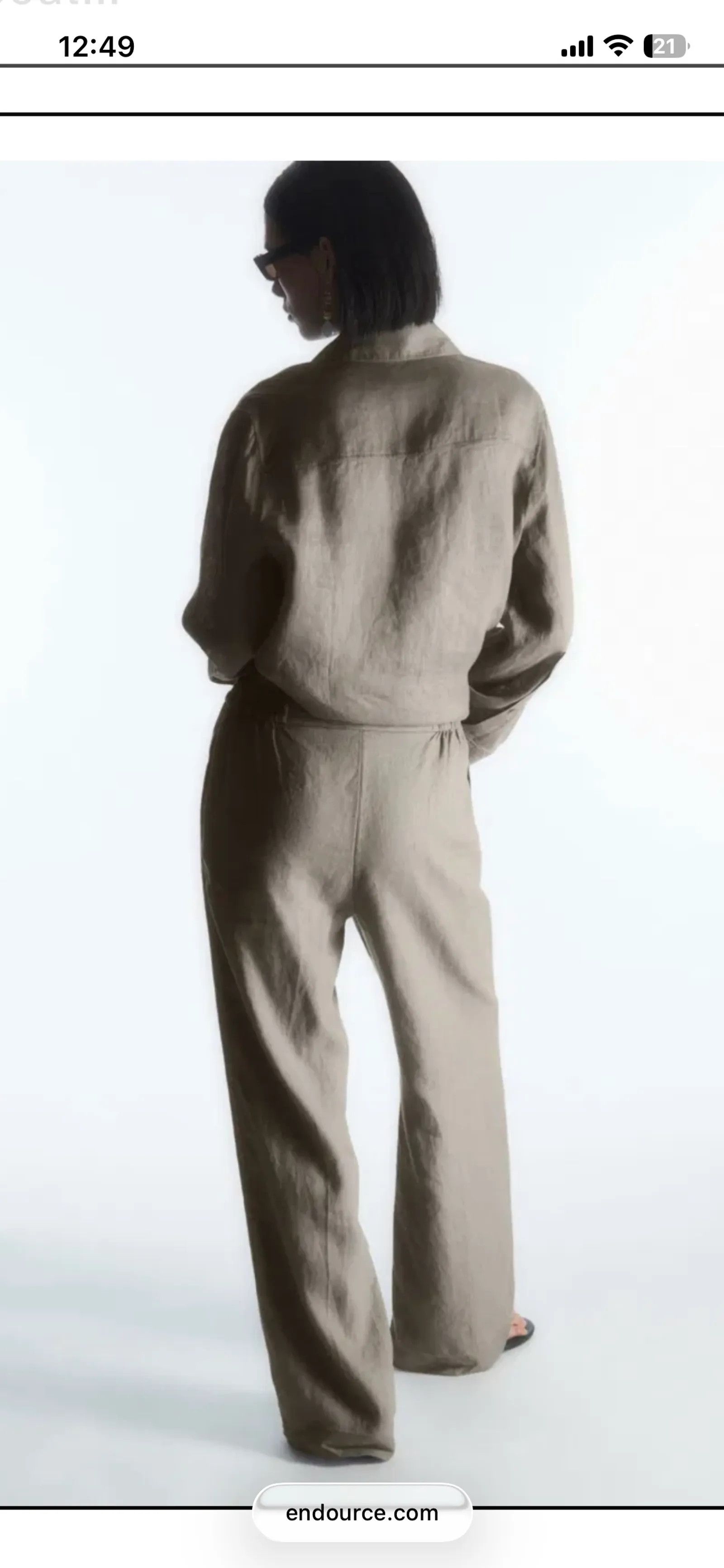 Cos Cos Wide Leg Tailored Linen Trouser Stone Pants Size 32" / US 10 / IT 46 - 3 Thumbnail