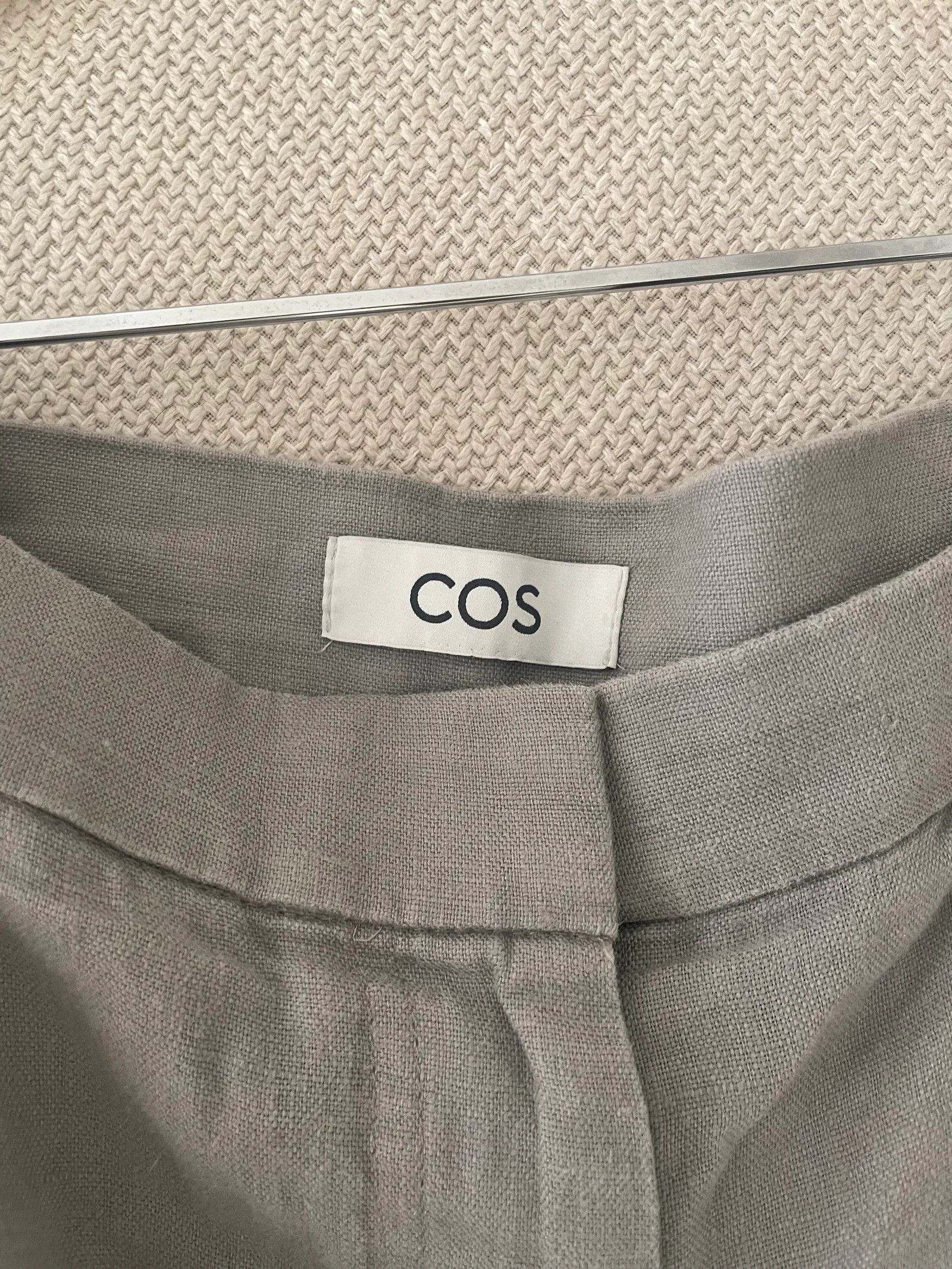 Cos Cos Wide Leg Tailored Linen Trouser Stone Pants Size 32" / US 10 / IT 46 - 2 Thumbnail