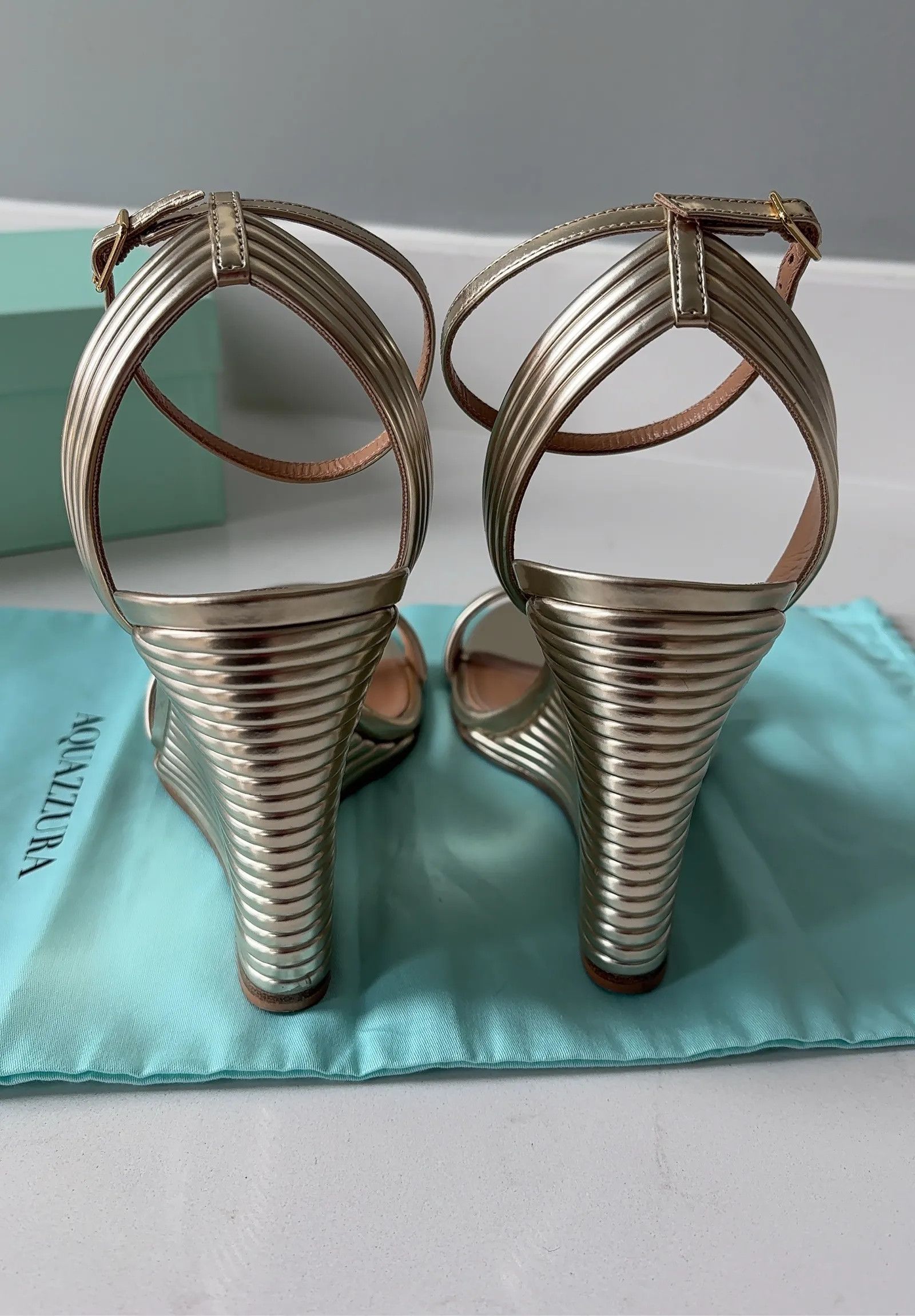 Aquazzura AQUAZZURA Wow wedge 95 Sandals Size US 9 / IT 39 - 7 Thumbnail