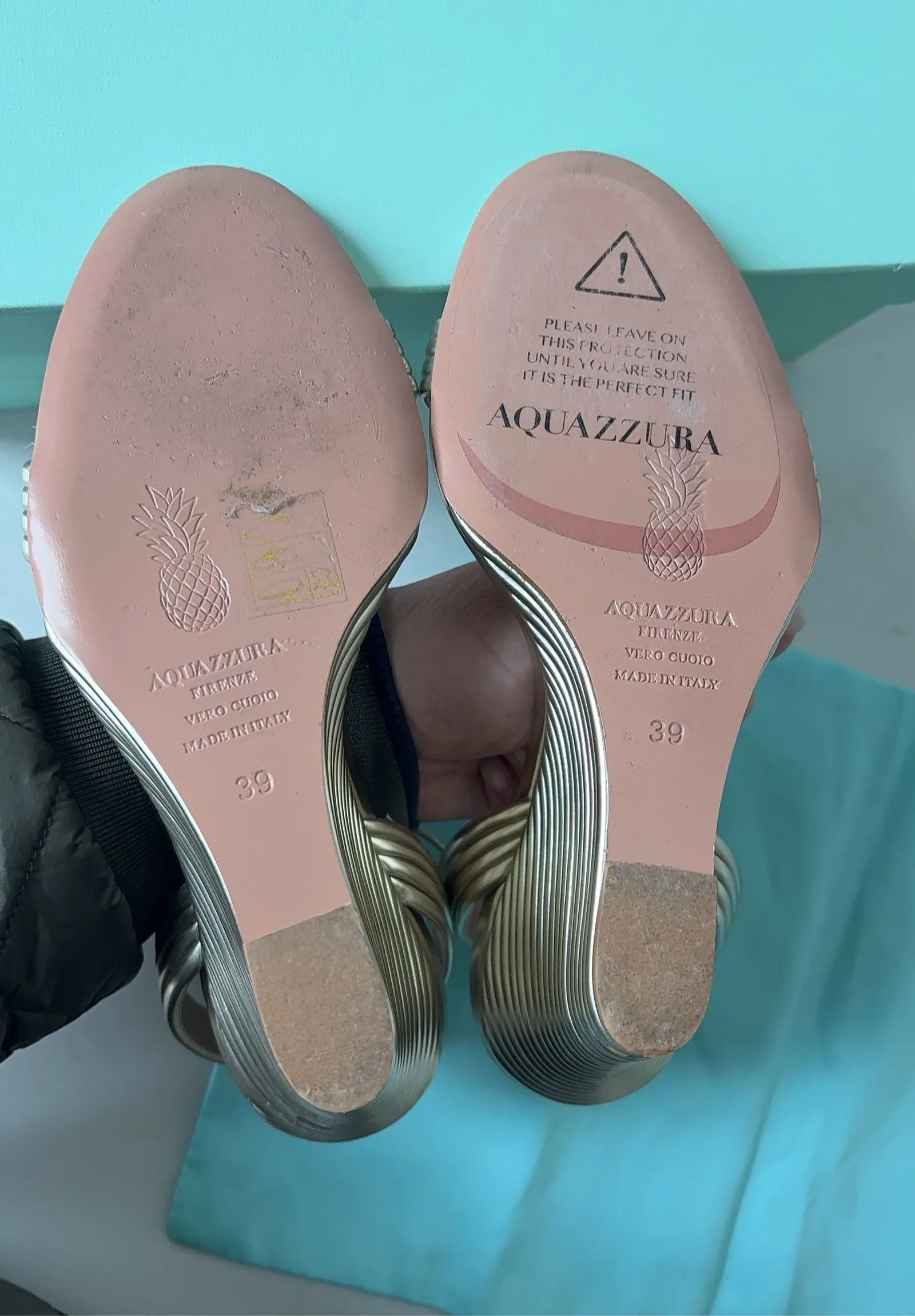 Aquazzura AQUAZZURA Wow wedge 95 Sandals Size US 9 / IT 39 - 4 Thumbnail