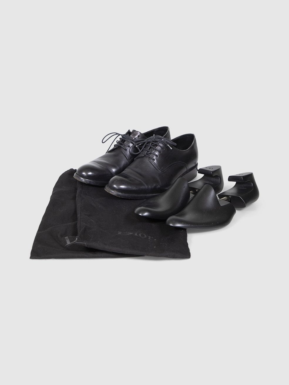 Dior Black Leather Derby Oxfords Size US 8 / IT 38 - 3 Thumbnail