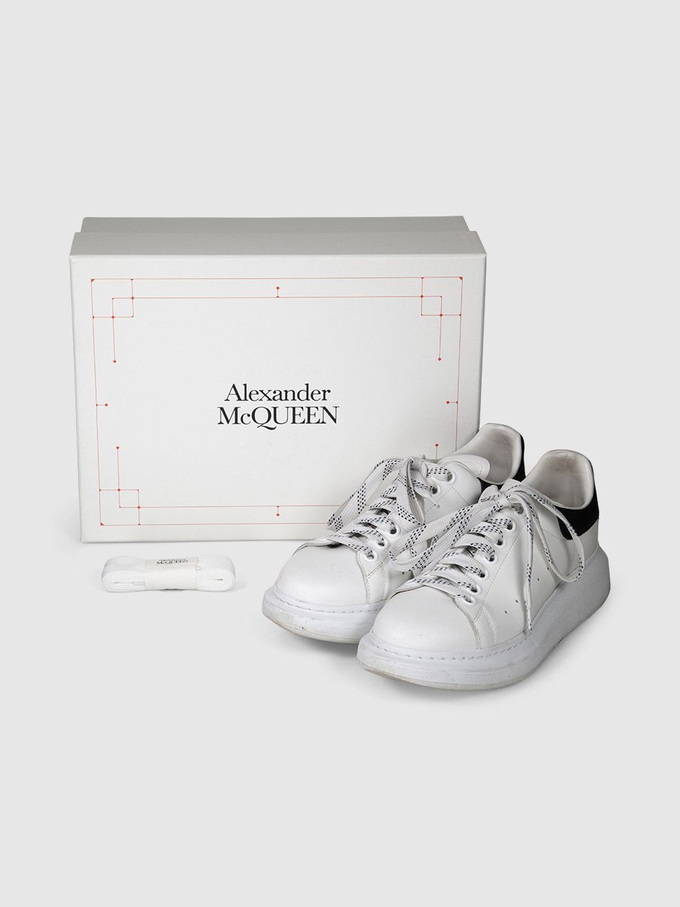 Alexander McQueen Oversized White Leather Trainers Size US 9.5 / IT 39.5 - 3 Thumbnail