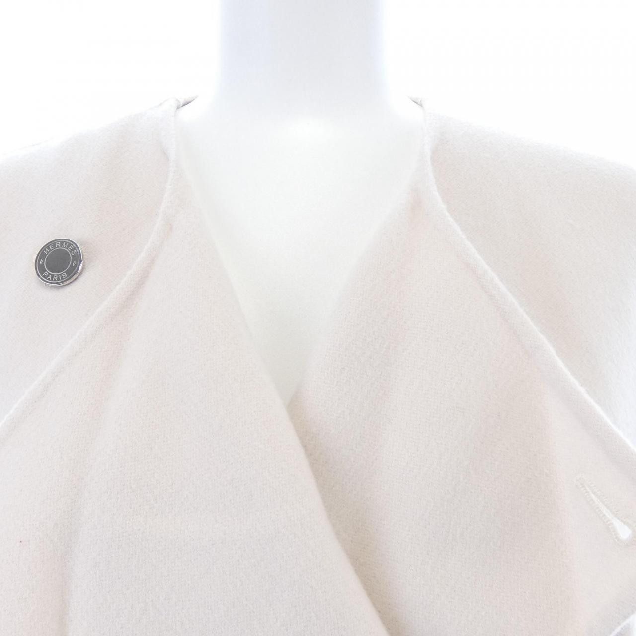 Hermes Hermes Hermes Clou De Selle Cashmere Long Vest Textile Outerwear DUTY FREE for USA Size ONE SIZE - 5 Thumbnail