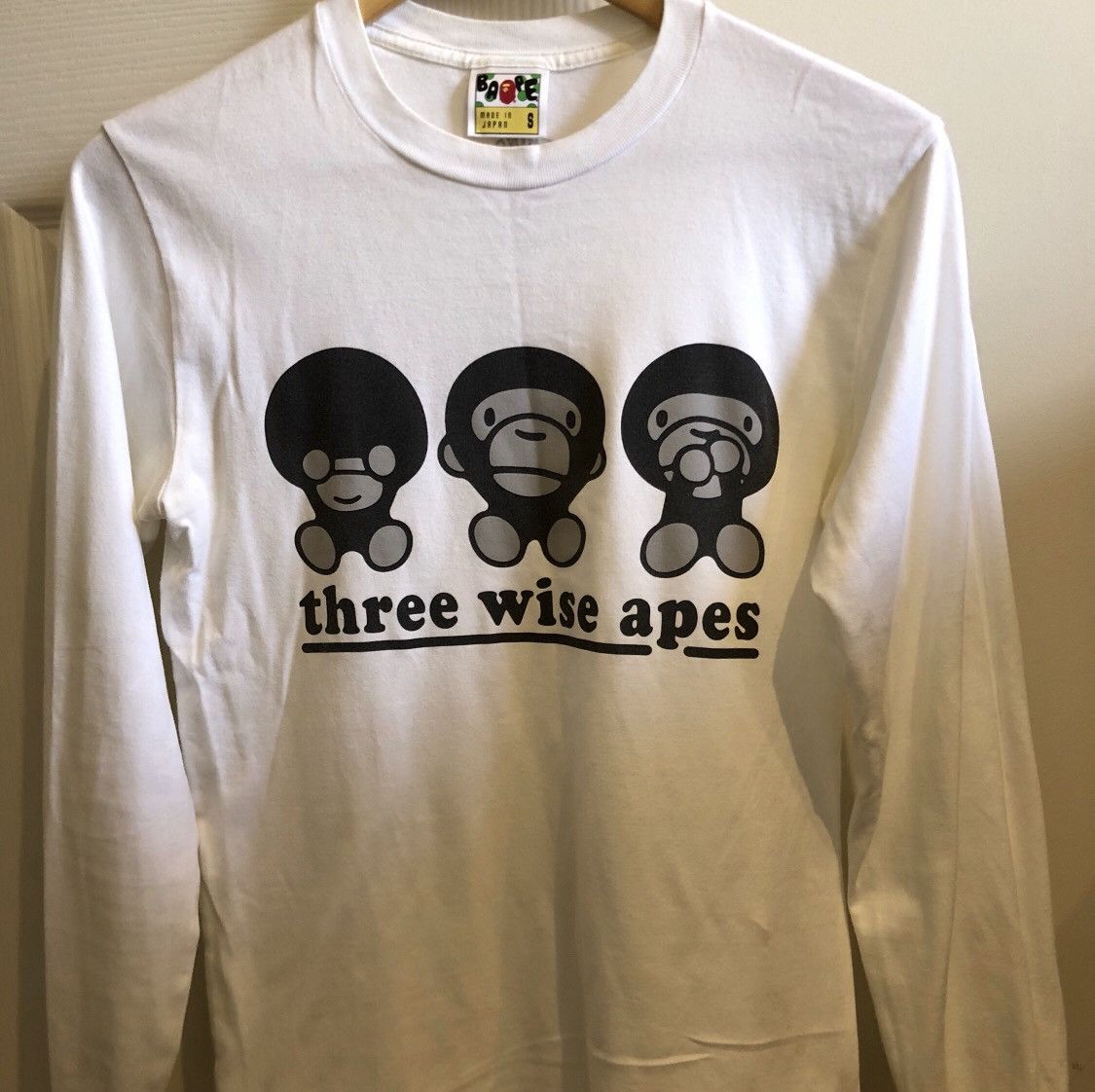 BATHING APE エイプ BAPE Tシャツ THREE APES TEE BAPE CUT AND SEWN THREE WISE APES L/S TEE