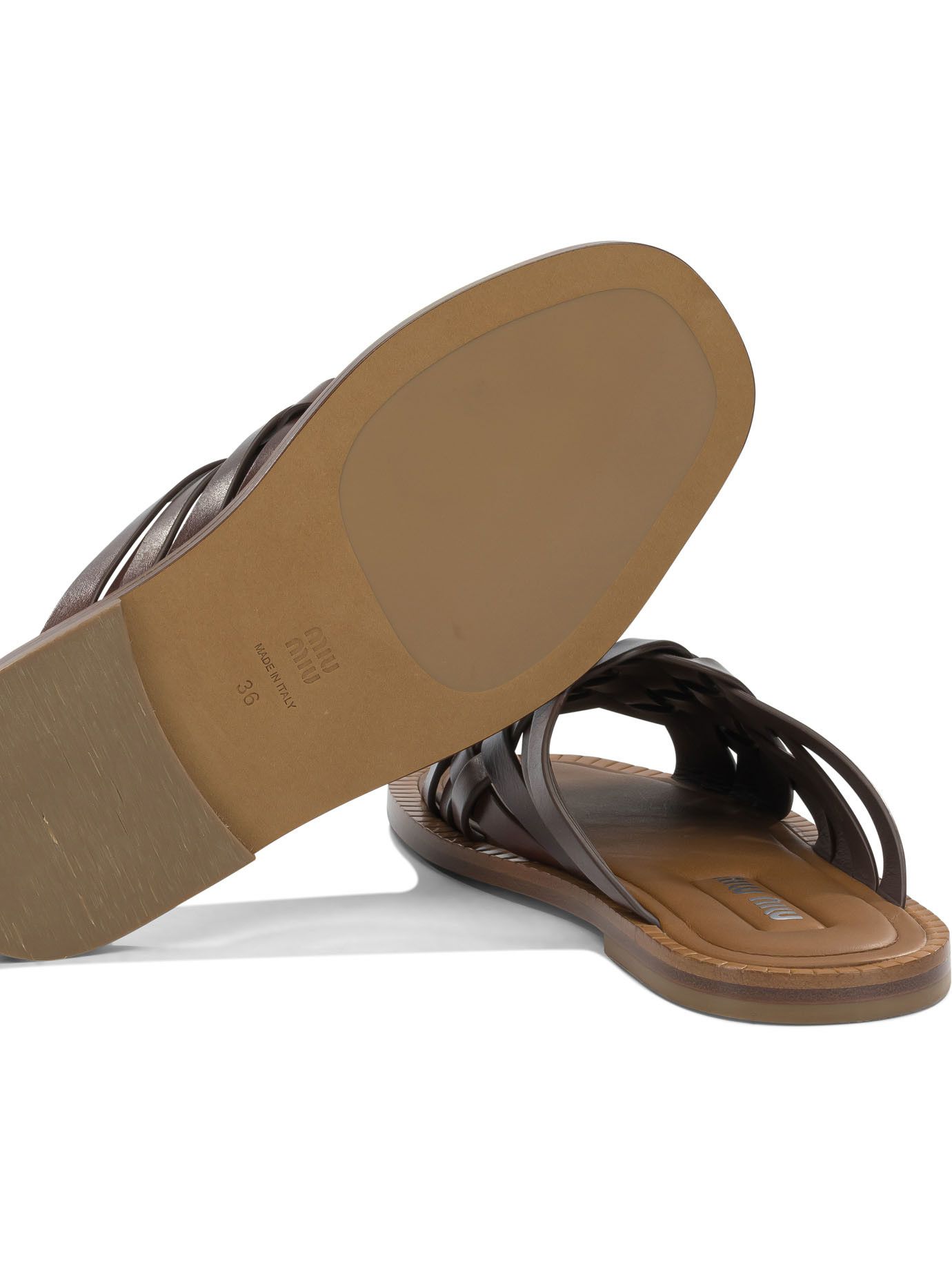 Miu Miu Miu Miu Leather Slides IT 37 Women - USA Duties Paid Size US 7 / IT 37 - 5 Thumbnail