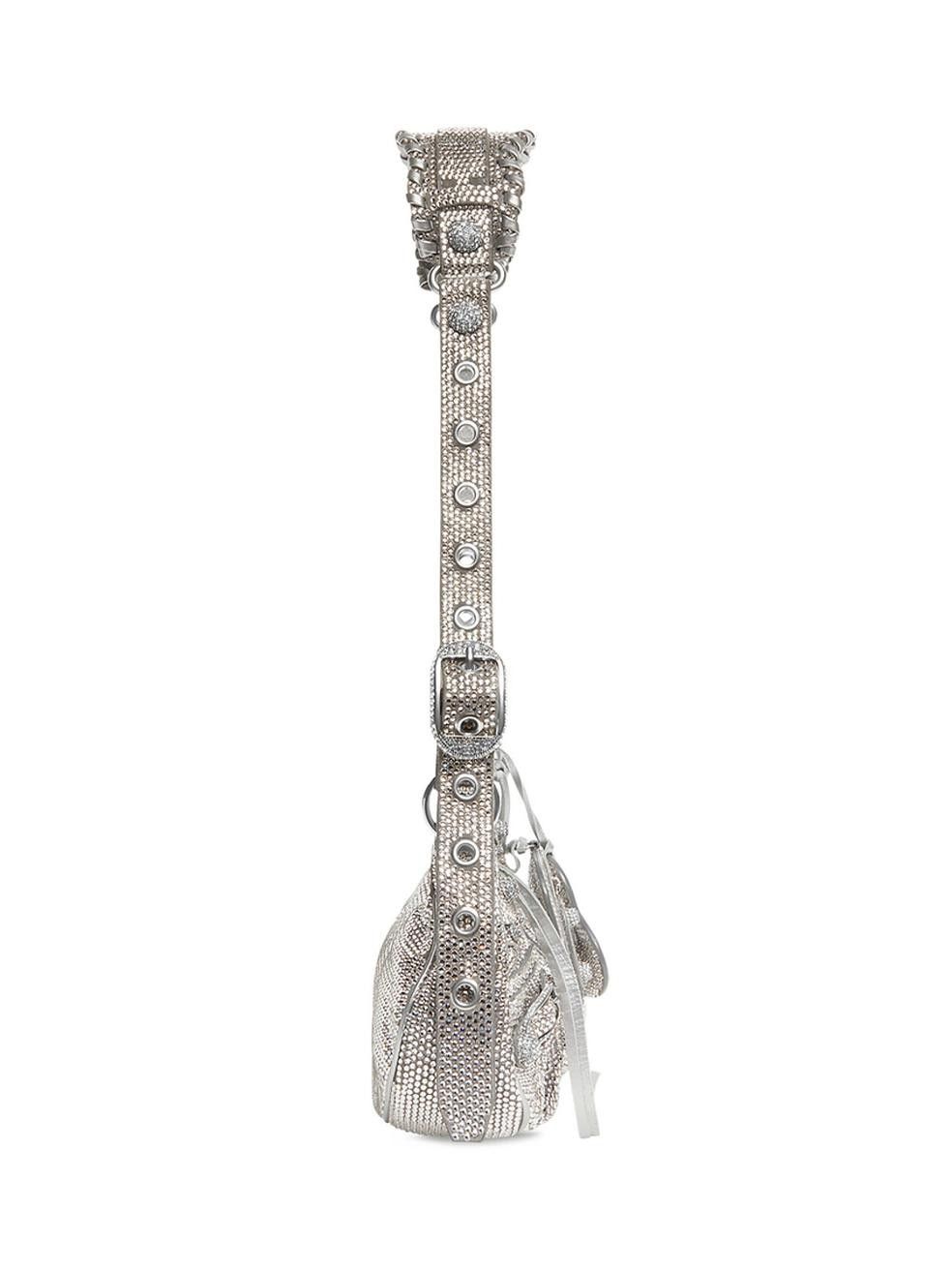 Balenciaga le cagole xs shoulder bag with rhinestones silver Size ONE SIZE - 3 Thumbnail