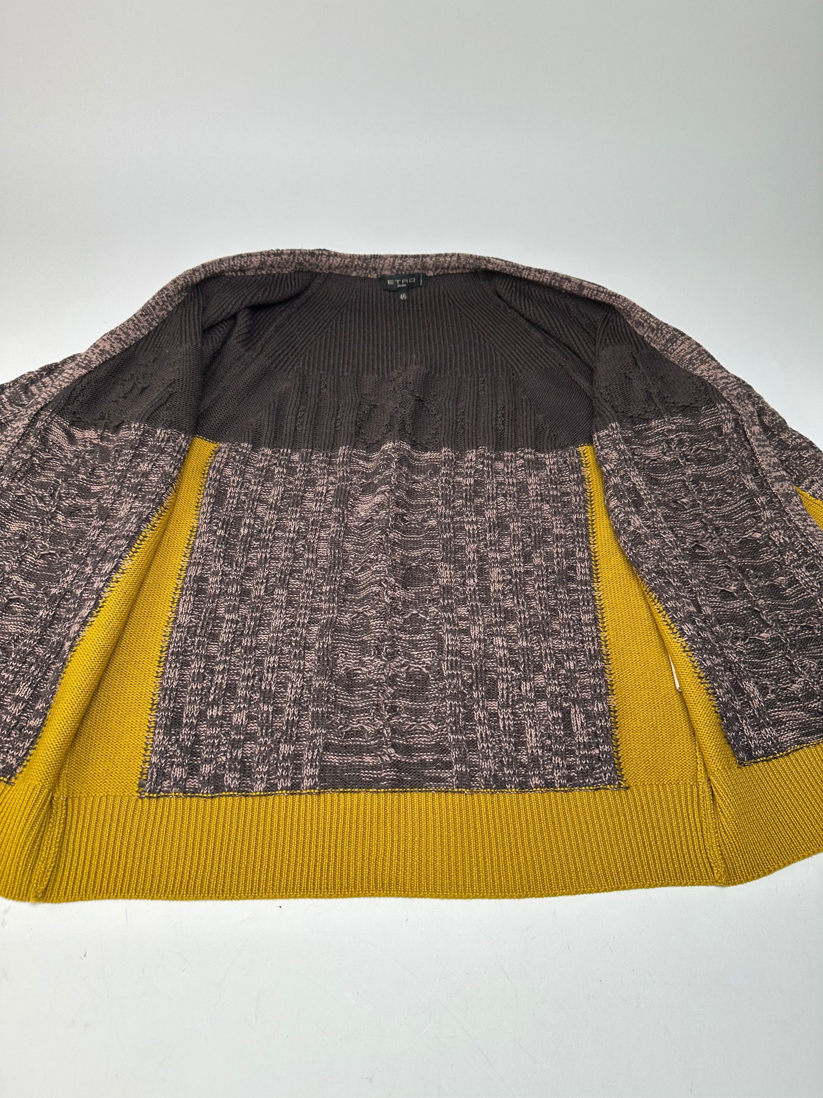 Etro Vintage Cardigan Brown Yellow M Size L / US 10 / IT 46 - 8 Thumbnail