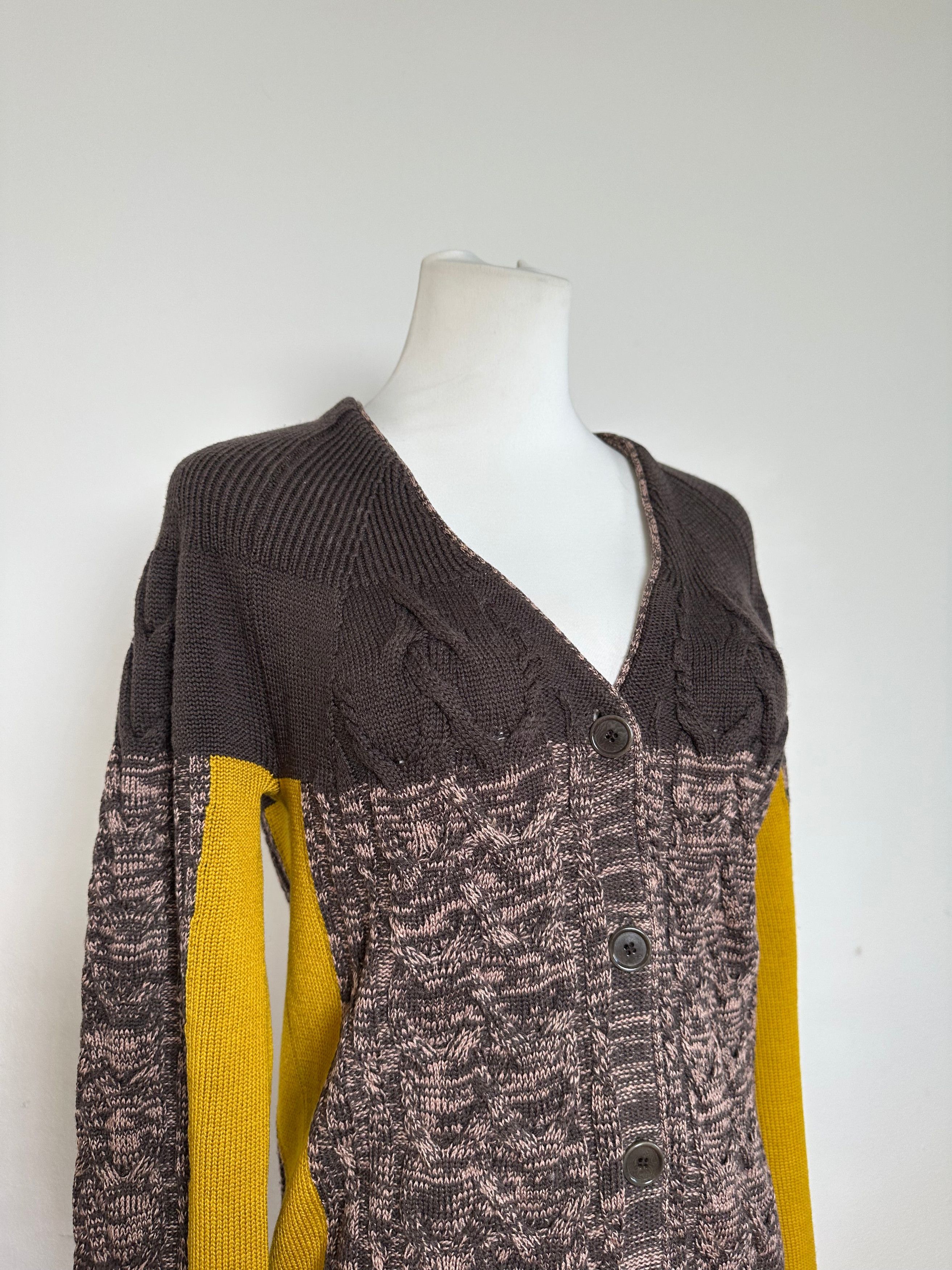 Etro Vintage Cardigan Brown Yellow M Size L / US 10 / IT 46 - 4 Thumbnail