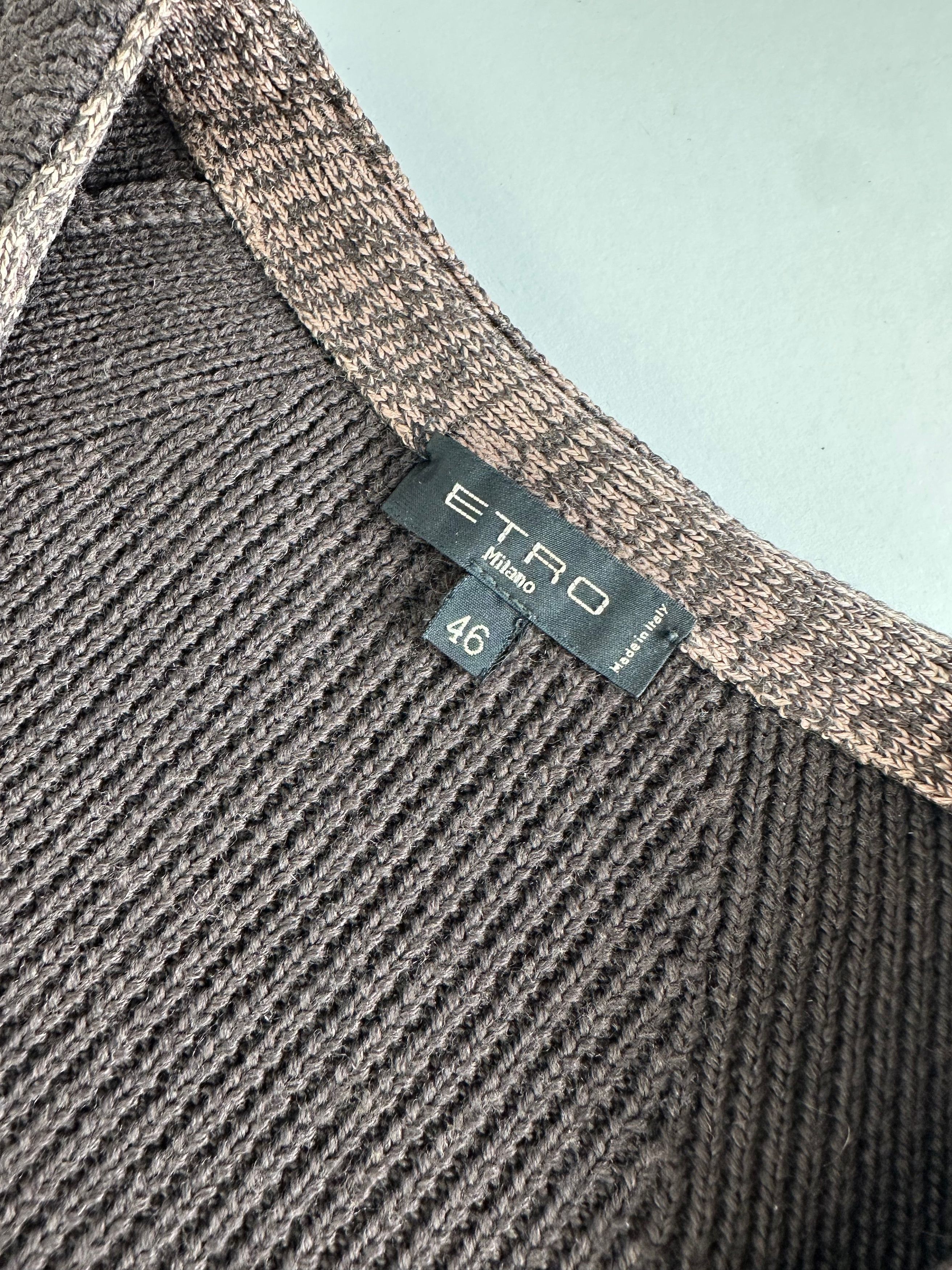 Etro Vintage Cardigan Brown Yellow M Size L / US 10 / IT 46 - 7 Thumbnail