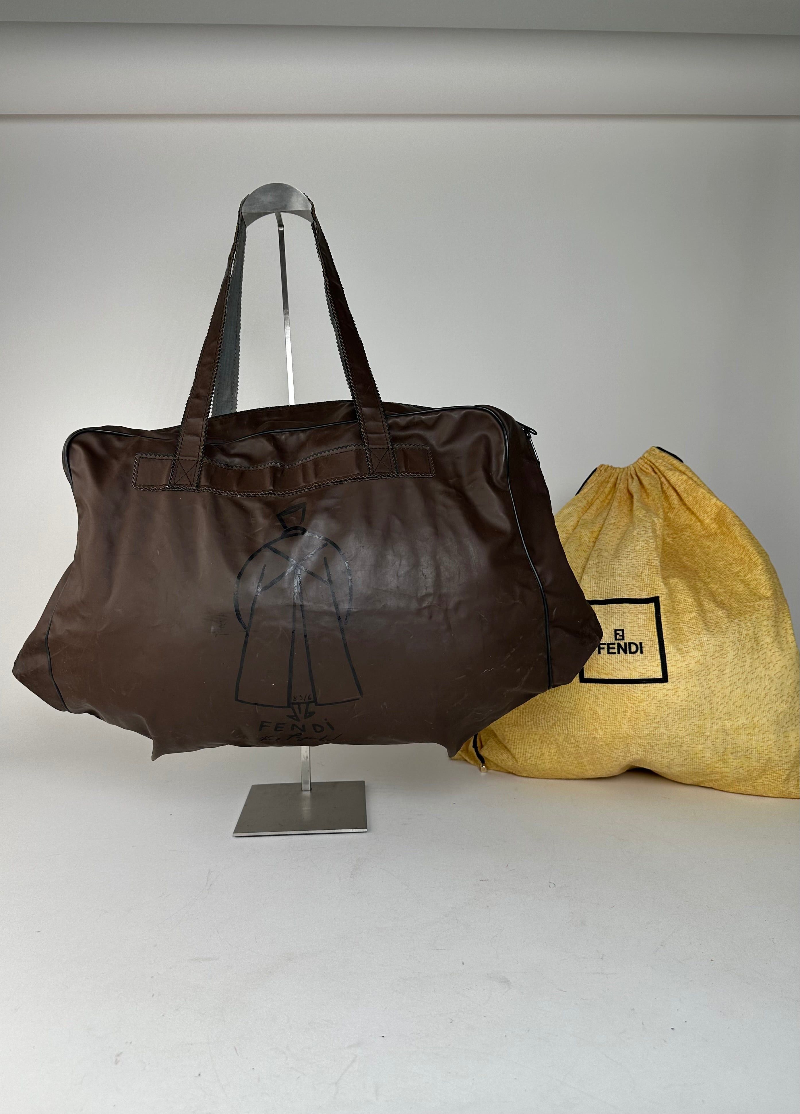 Fendi Vintage Polyester Leather Handbag Brown Size ONE SIZE - 9 Thumbnail