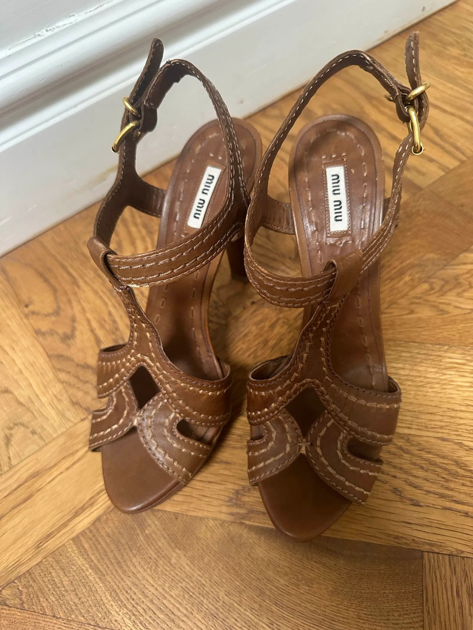 Miu Miu Miu Miu Calzature Donna Nappa Washed 8 Heels Size US 9.5 / IT 39.5 - 2 Thumbnail