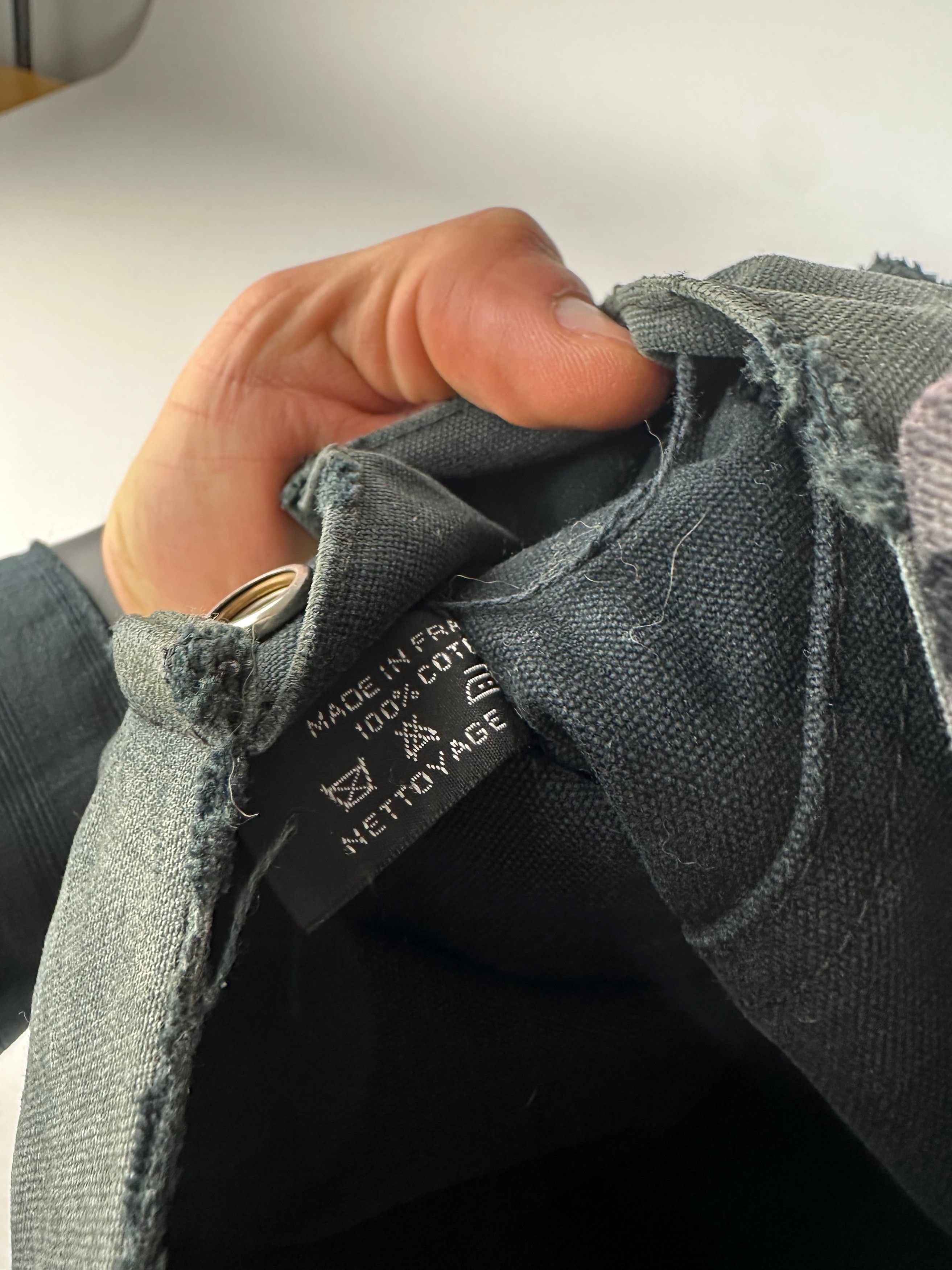 Other Vintage Hermes Canvas Tote Bag Black Grey Size ONE SIZE - 5 Thumbnail