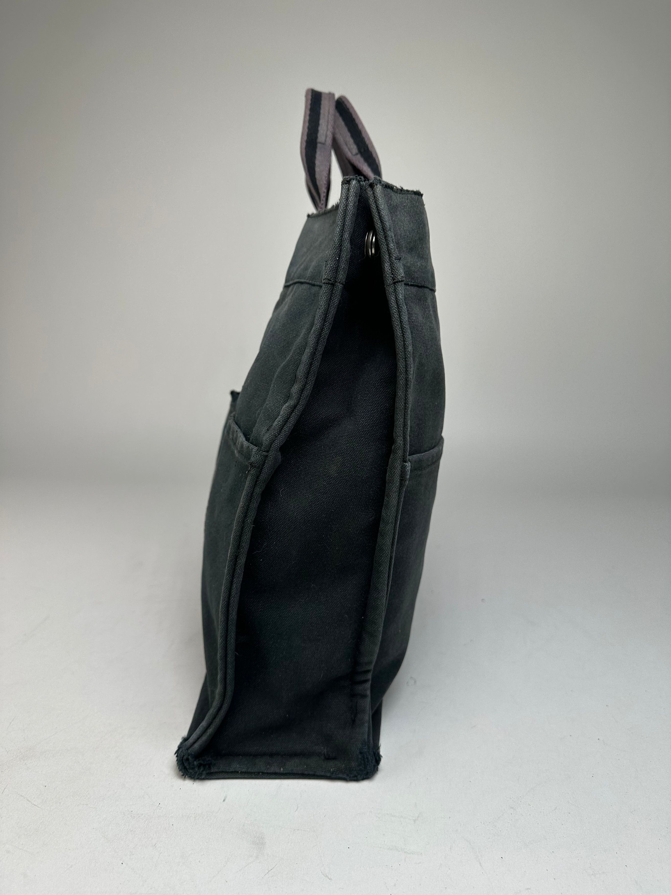 Other Vintage Hermes Canvas Tote Bag Black Grey Size ONE SIZE - 7 Thumbnail