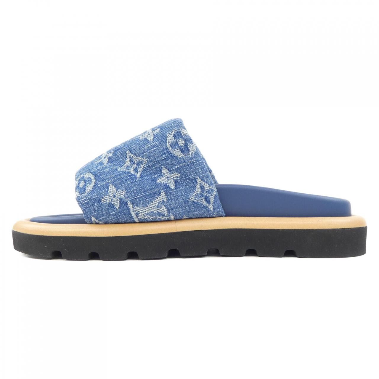 Louis Vuitton Louis Vuitton Louis Vuitton Pool Pillow Line Mule Monogram Denim Sandals Textile Shoes DUTY FREE for USA Size ONE SIZE - 2 Thumbnail
