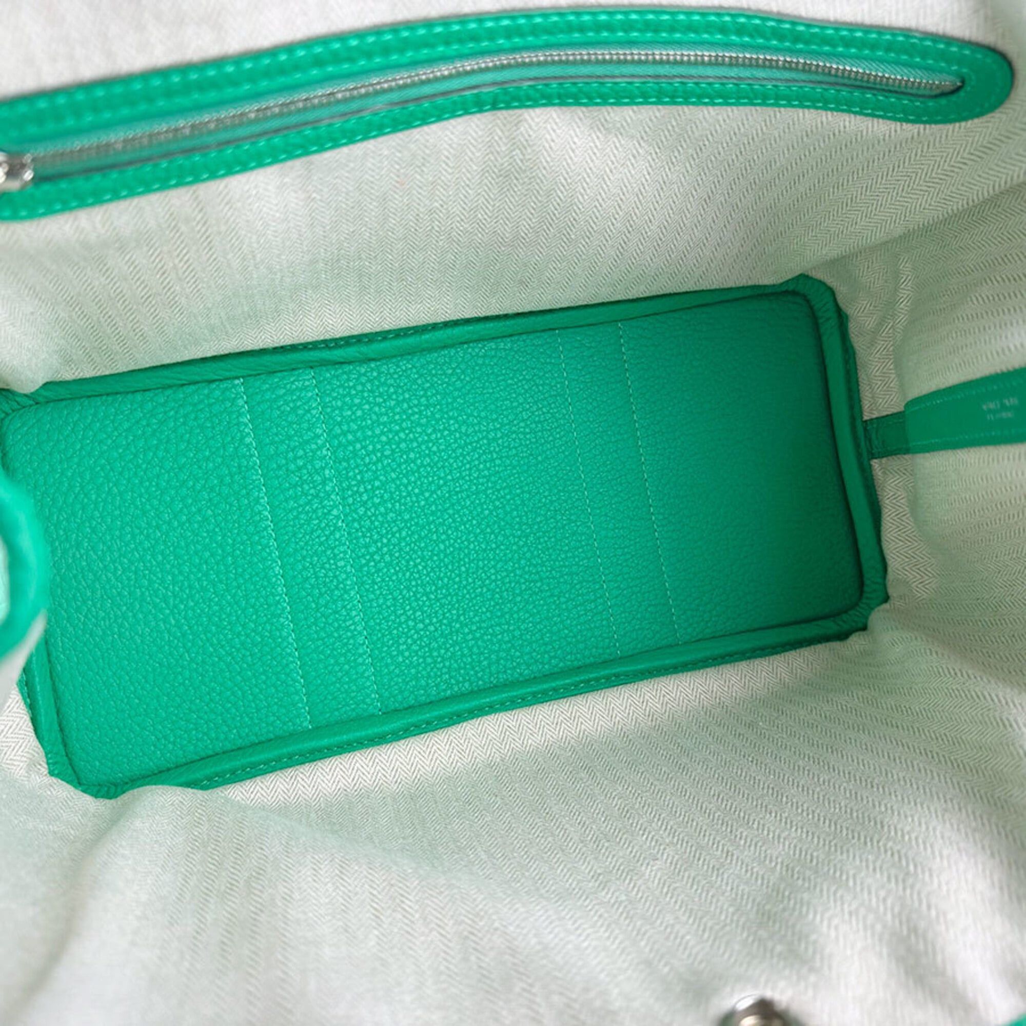 Hermes Hermes Garden Party TPM handbag, Negonda leather, mint, women's,z9225 Size ONE SIZE - 11 Thumbnail