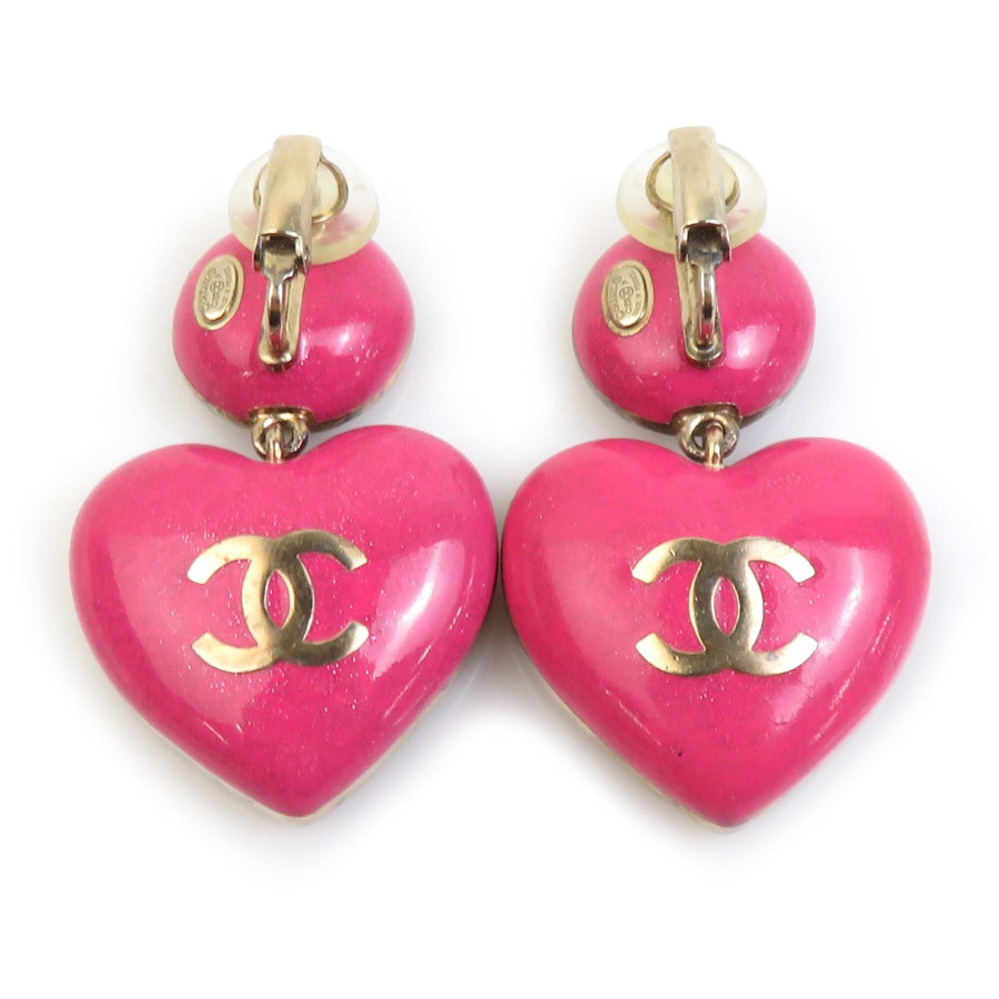 Chanel Chanel earrings, metal, rhinestone, pink gold, women's, r11122a Size ONE SIZE - 5 Thumbnail