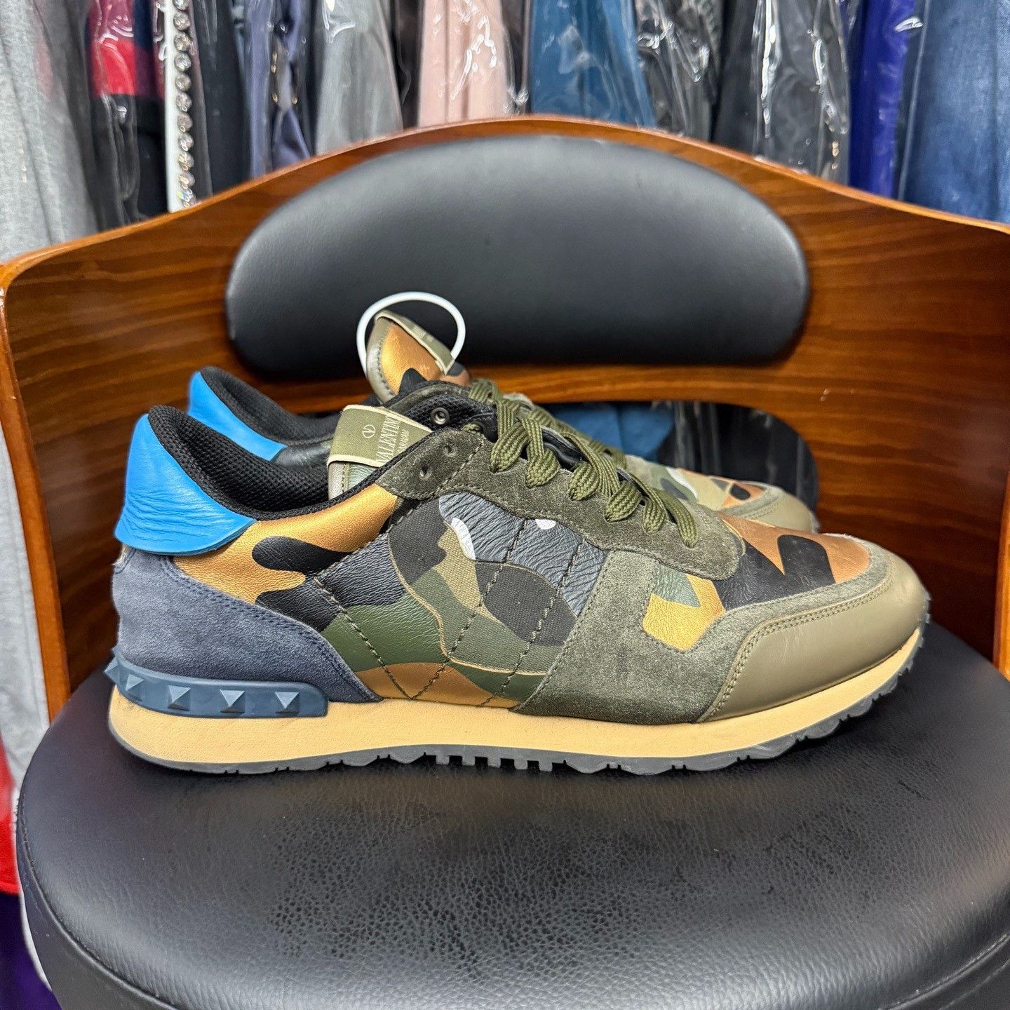 Valentino Valentino Camo Green Lowtop Sneakers 10 Men Size US 10 / EU 43 - 4 Thumbnail