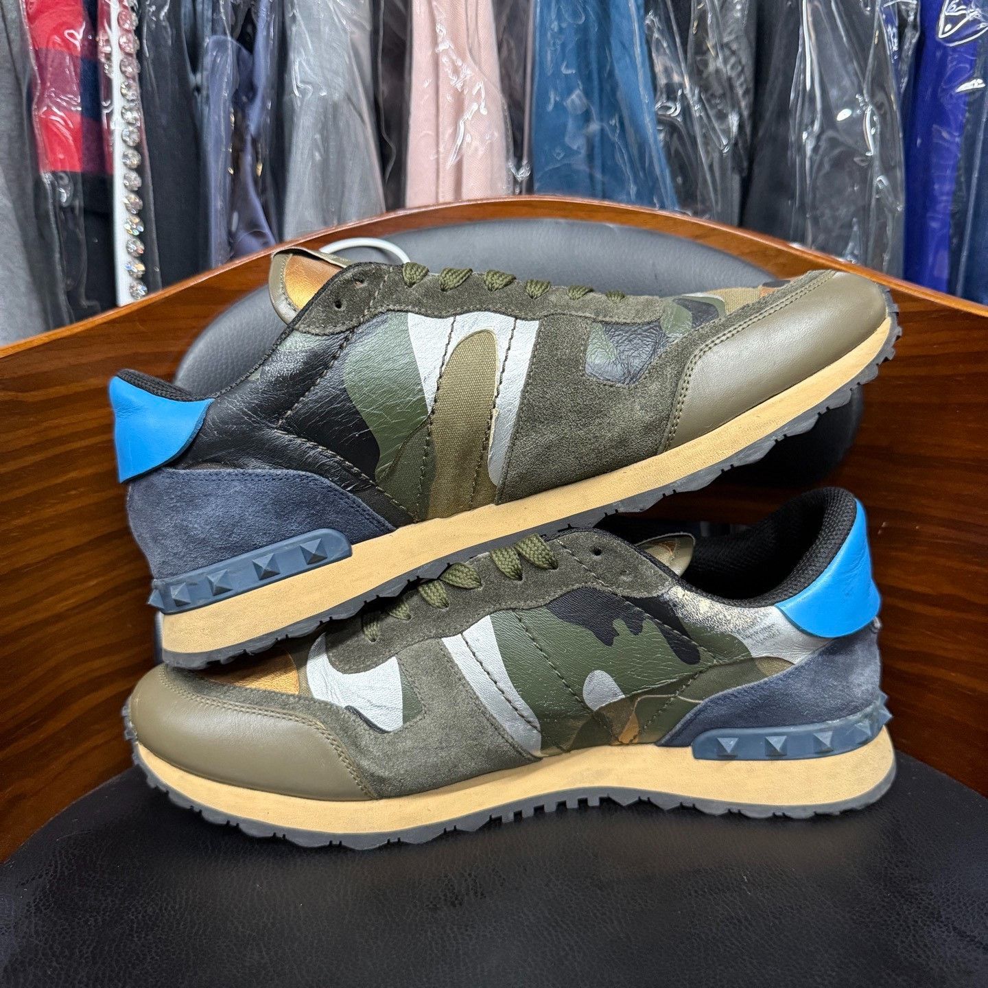 Valentino Valentino Camo Green Lowtop Sneakers 10 Men Size US 10 / EU 43 - 7 Thumbnail