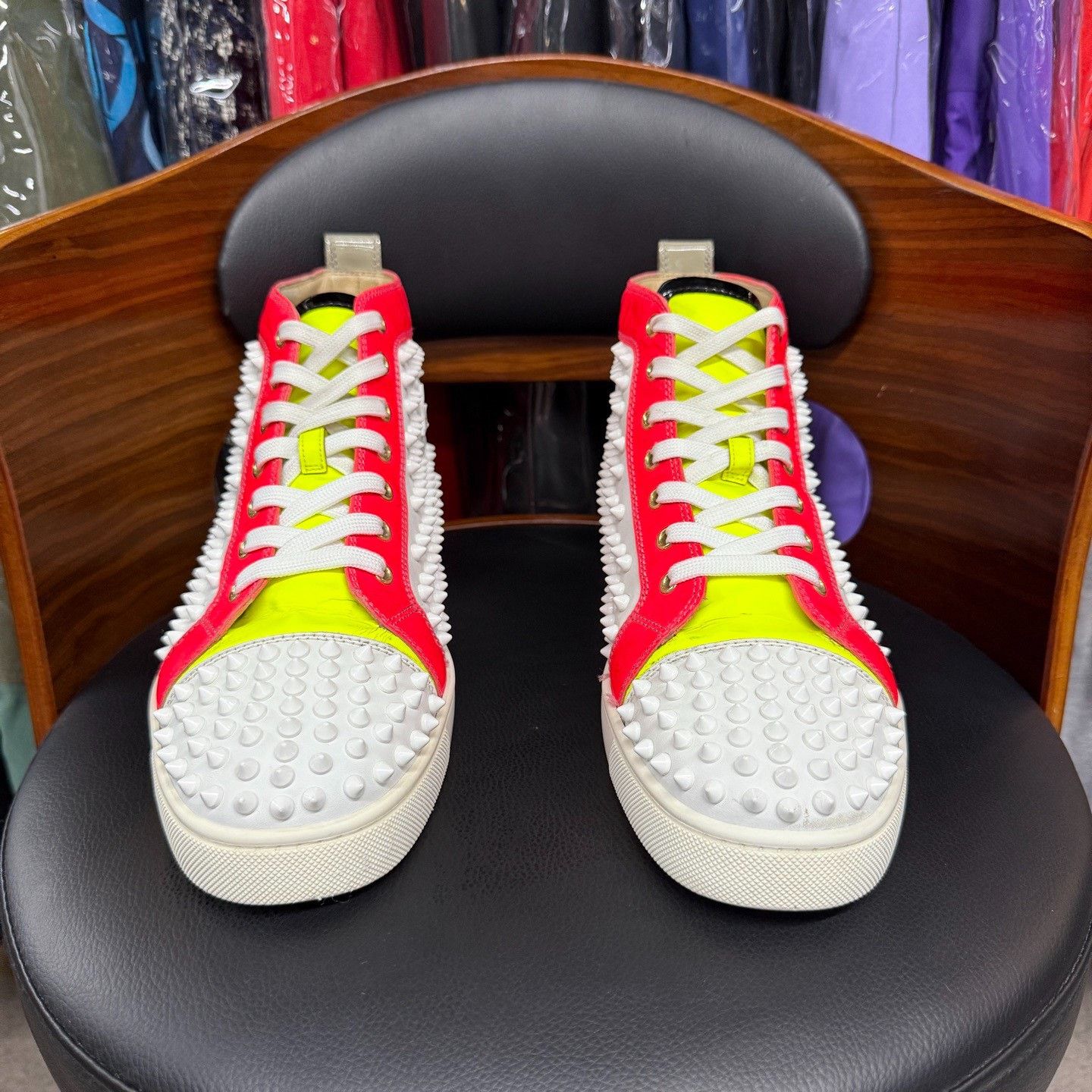 Christian Louboutin Christian Louboutin Red Hitop Sneakers 10 Men Size US 10 / EU 43 - 2 Thumbnail