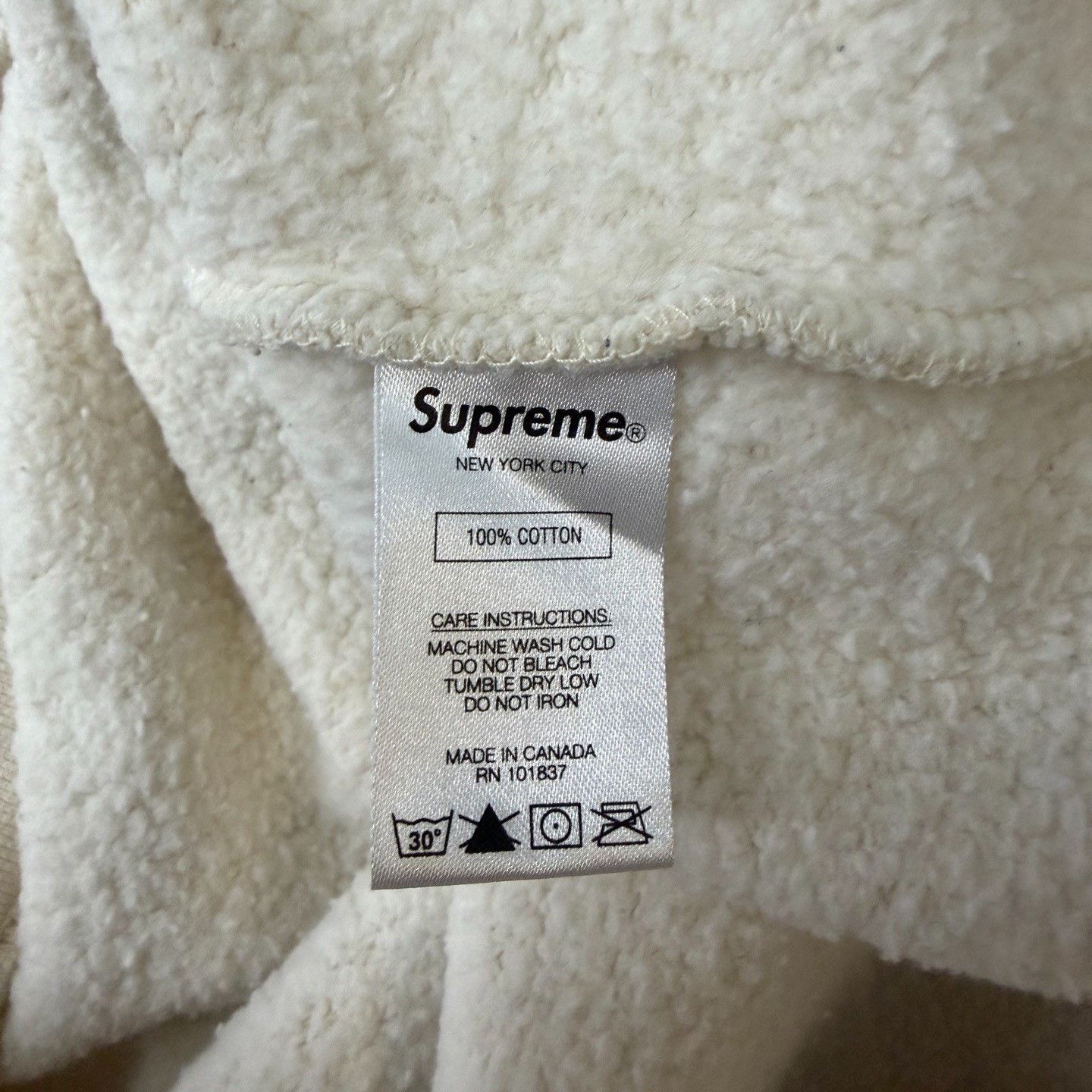 Supreme Supreme Linen White Hoodie l Men Size US L / EU 52-54 / 3 - 4 Thumbnail