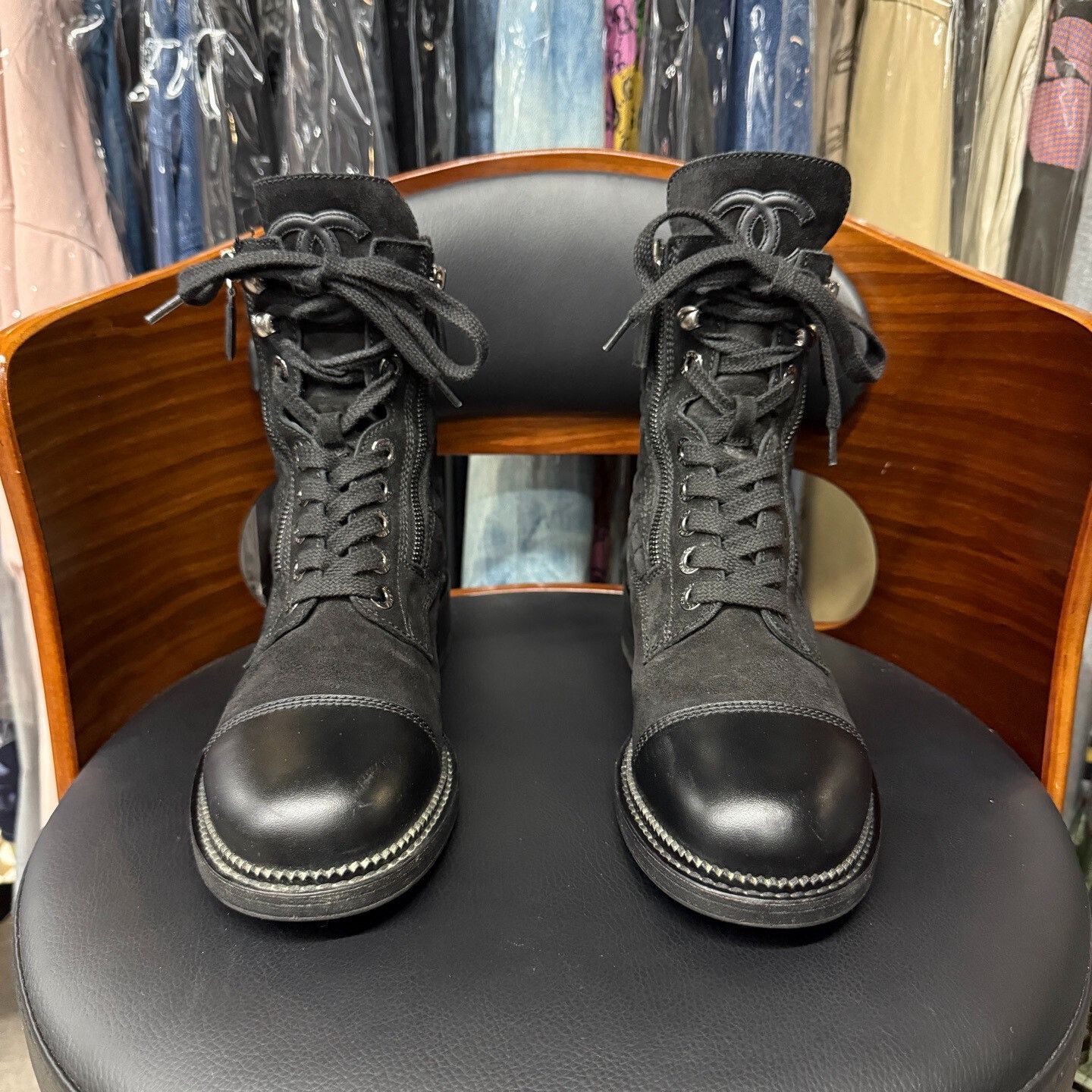 Chanel Chanel Leather Black Boots us_6-5 Women Size US 6.5 / IT 36.5 - 2 Thumbnail