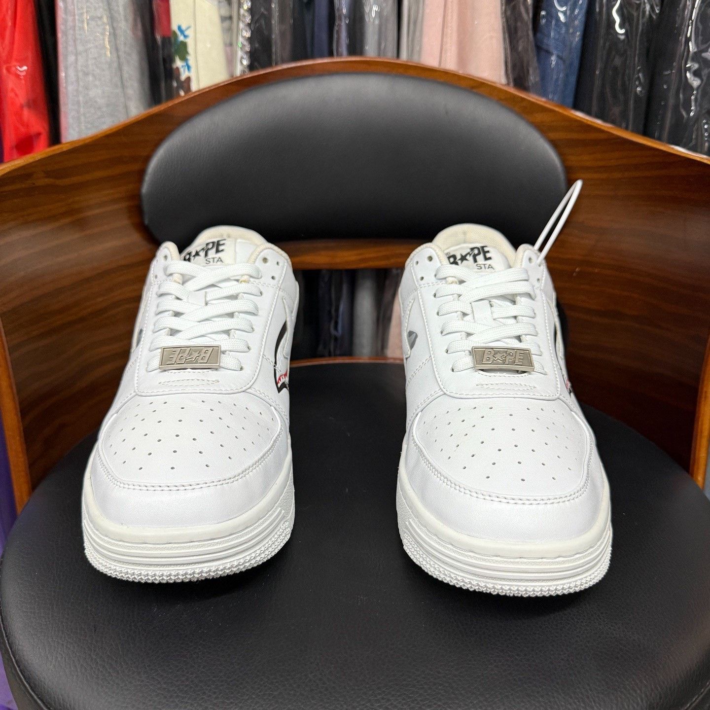 Bape Bape Collab White Lowtop Sneakers 10.5 Men Size US 10.5 / EU 43-44 - 2 Thumbnail