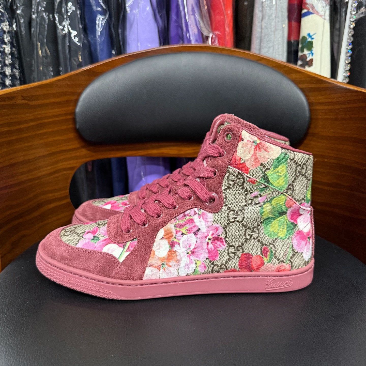 Gucci Gucci Floral Red Hitop Sneakers us_6 Women Size US 6 / IT 36 - 6 Thumbnail