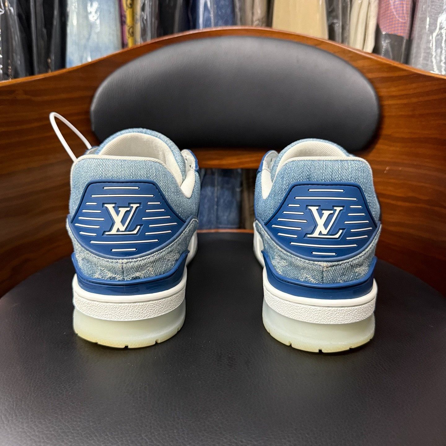 Louis Vuitton Louis Vuitton Training Denim Blue Lowtop Sneakers us_9 Women Size US 9 / IT 39 - 3 Thumbnail