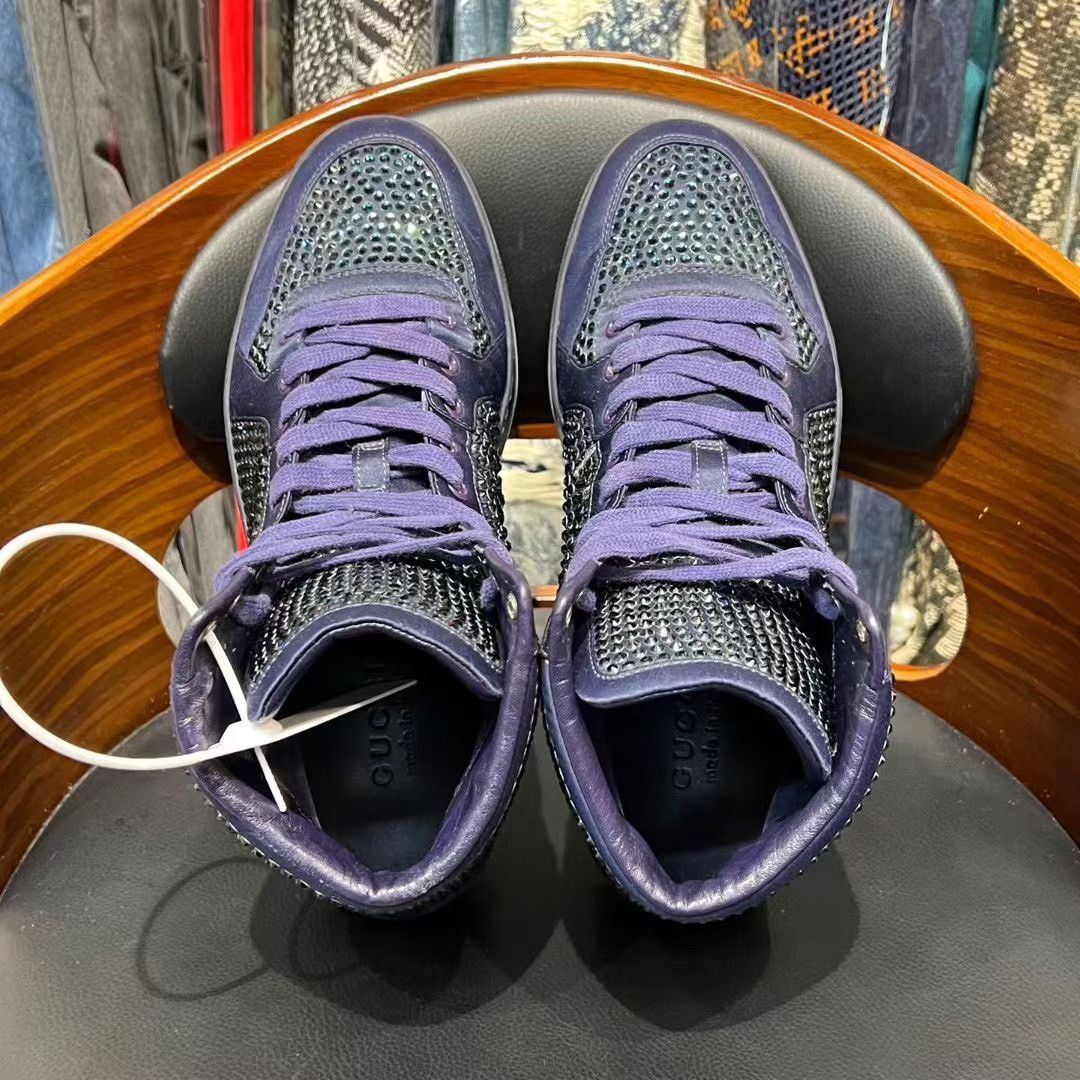Gucci Gucci Purple Hitop Sneakers 9 Men Size US 9 / EU 42 - 8 Thumbnail