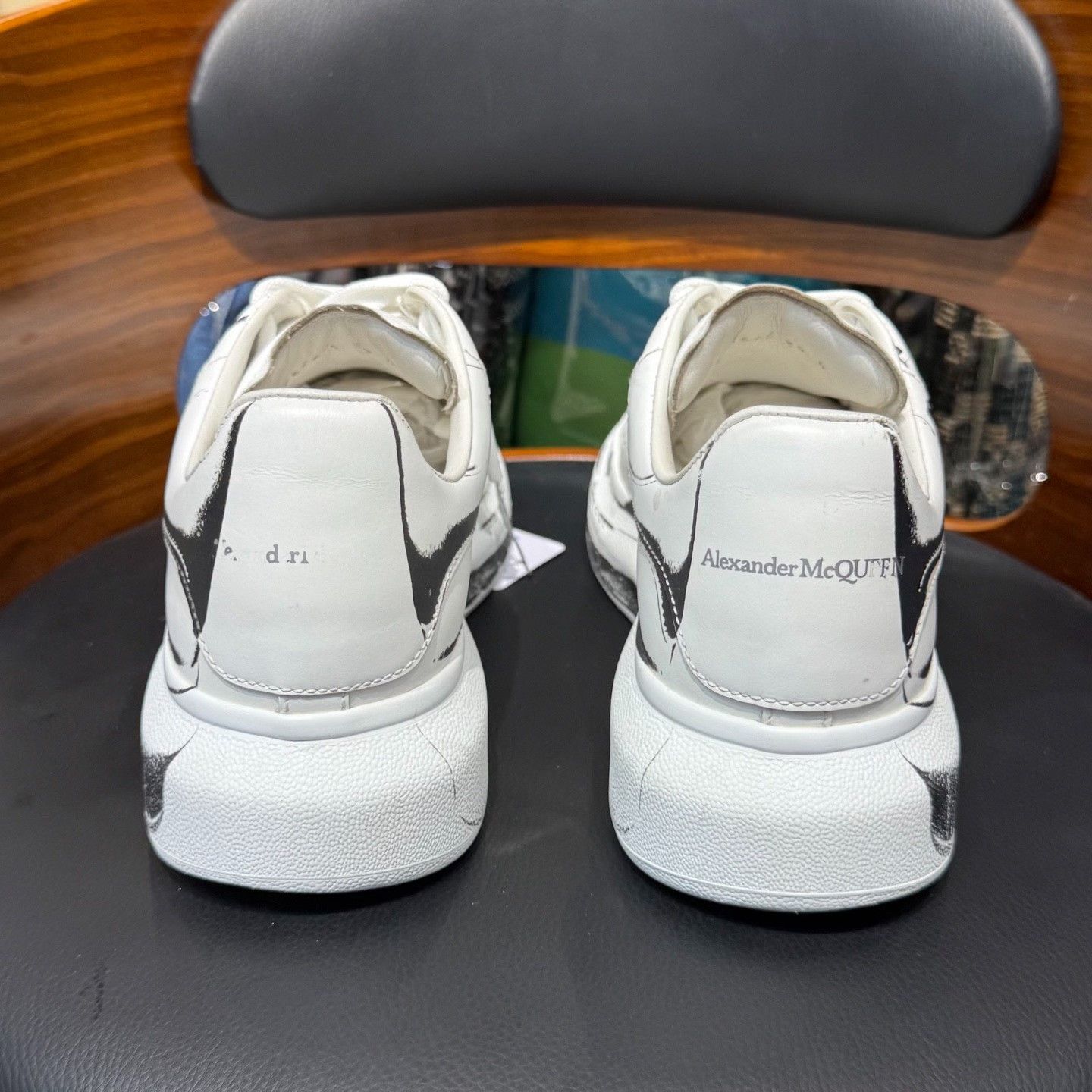 Alexander McQueen Graphic White Lowtop Sneakers 6.5 Men Size US 6.5 / EU 39-40 - 3 Thumbnail