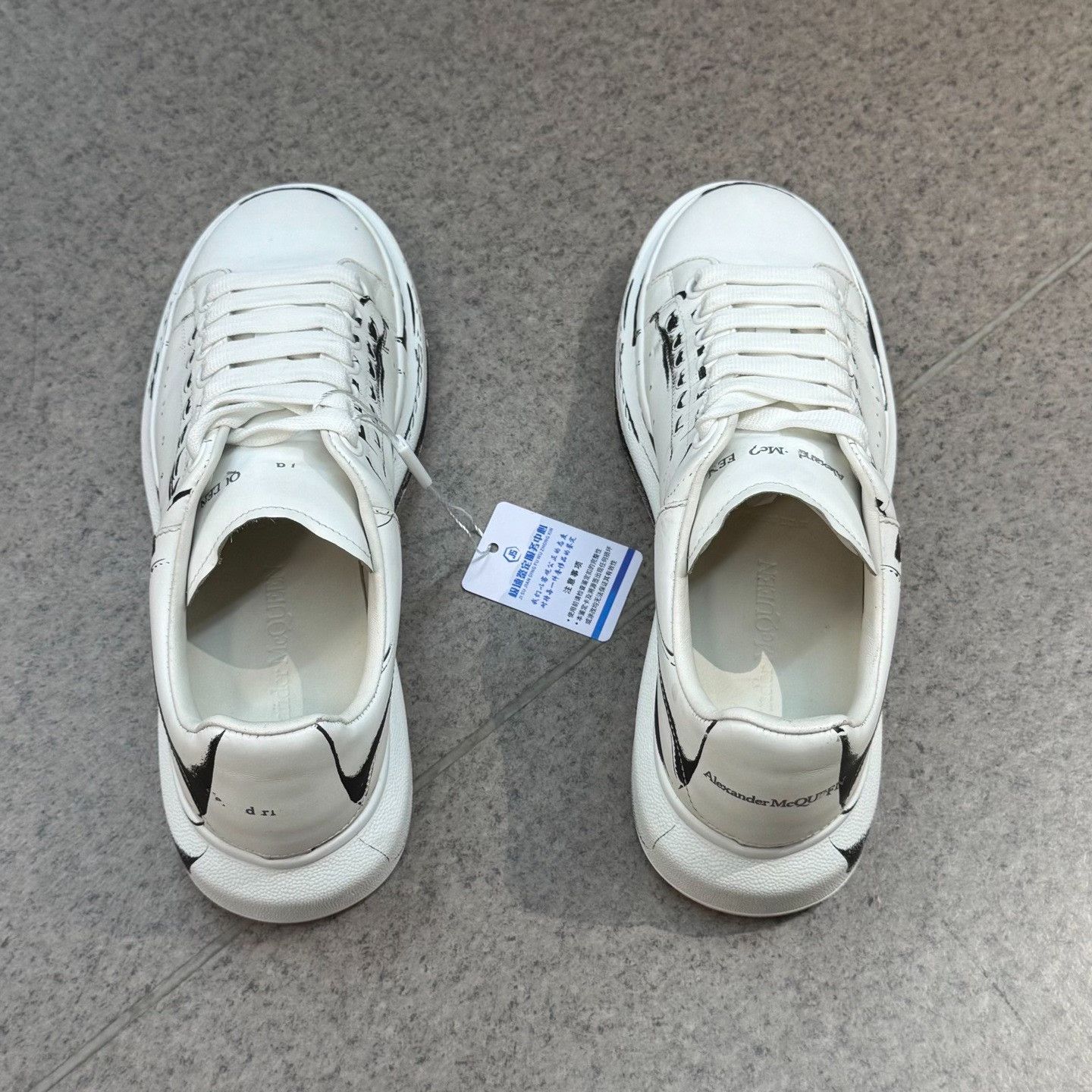 Alexander McQueen Graphic White Lowtop Sneakers 6.5 Men Size US 6.5 / EU 39-40 - 8 Thumbnail