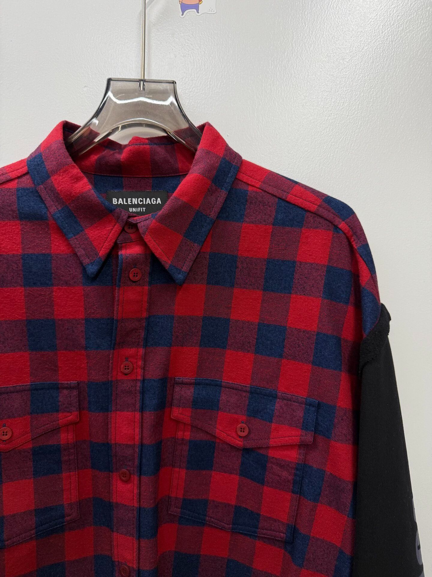 Balenciaga Balenciaga Patchwork Plaid Blue Shirt m Men Size US M / EU 48-50 / 2 - 2 Thumbnail