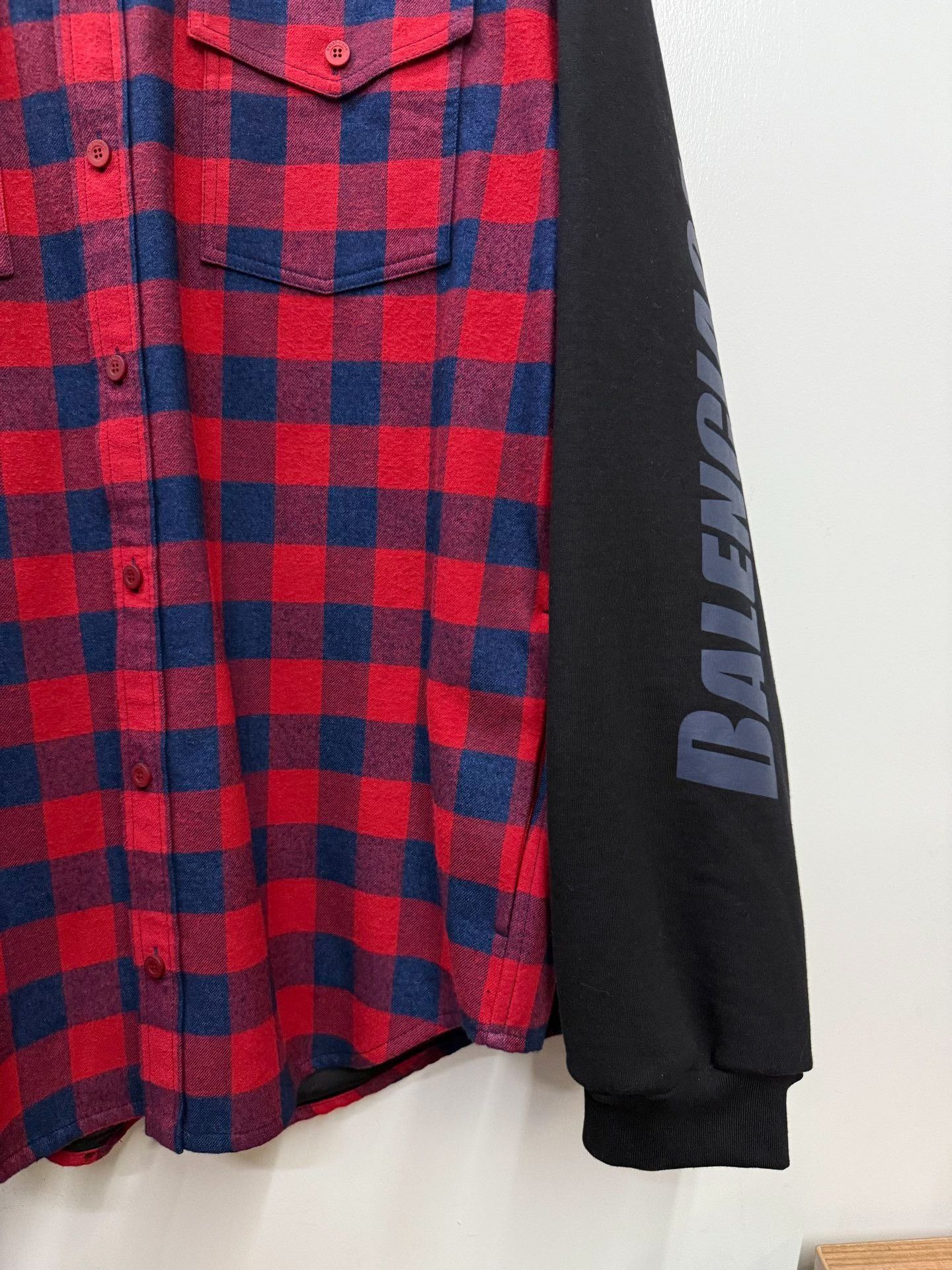 Balenciaga Balenciaga Patchwork Plaid Blue Shirt m Men Size US M / EU 48-50 / 2 - 3 Thumbnail