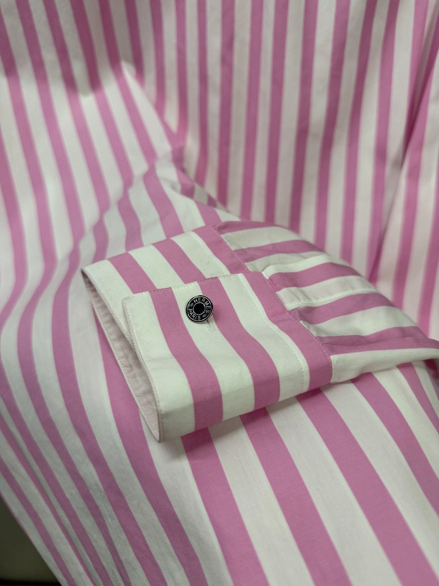 Hermes Hermes Striped Pink Shirt m Men Size US M / EU 48-50 / 2 - 3 Thumbnail