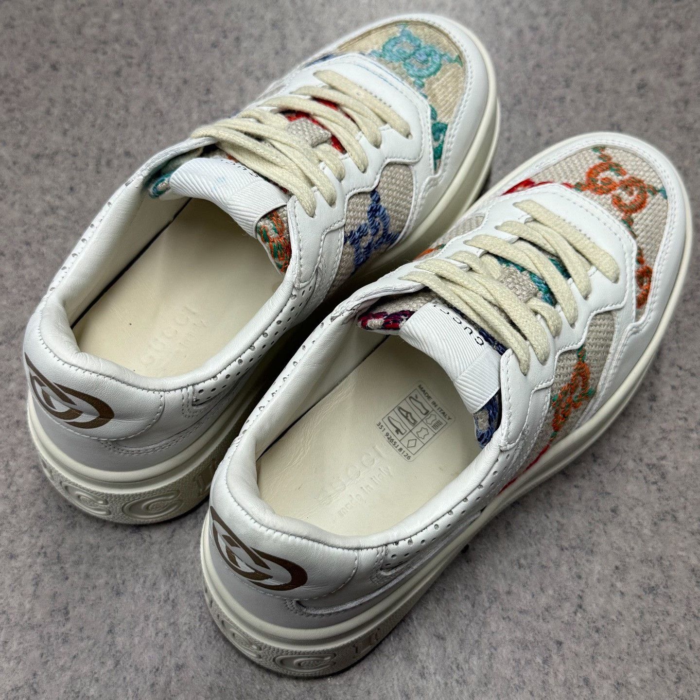 Gucci Gucci Embroidered White Lowtop Sneakers us_5 Women Size US 5 / IT 35 - 8 Thumbnail