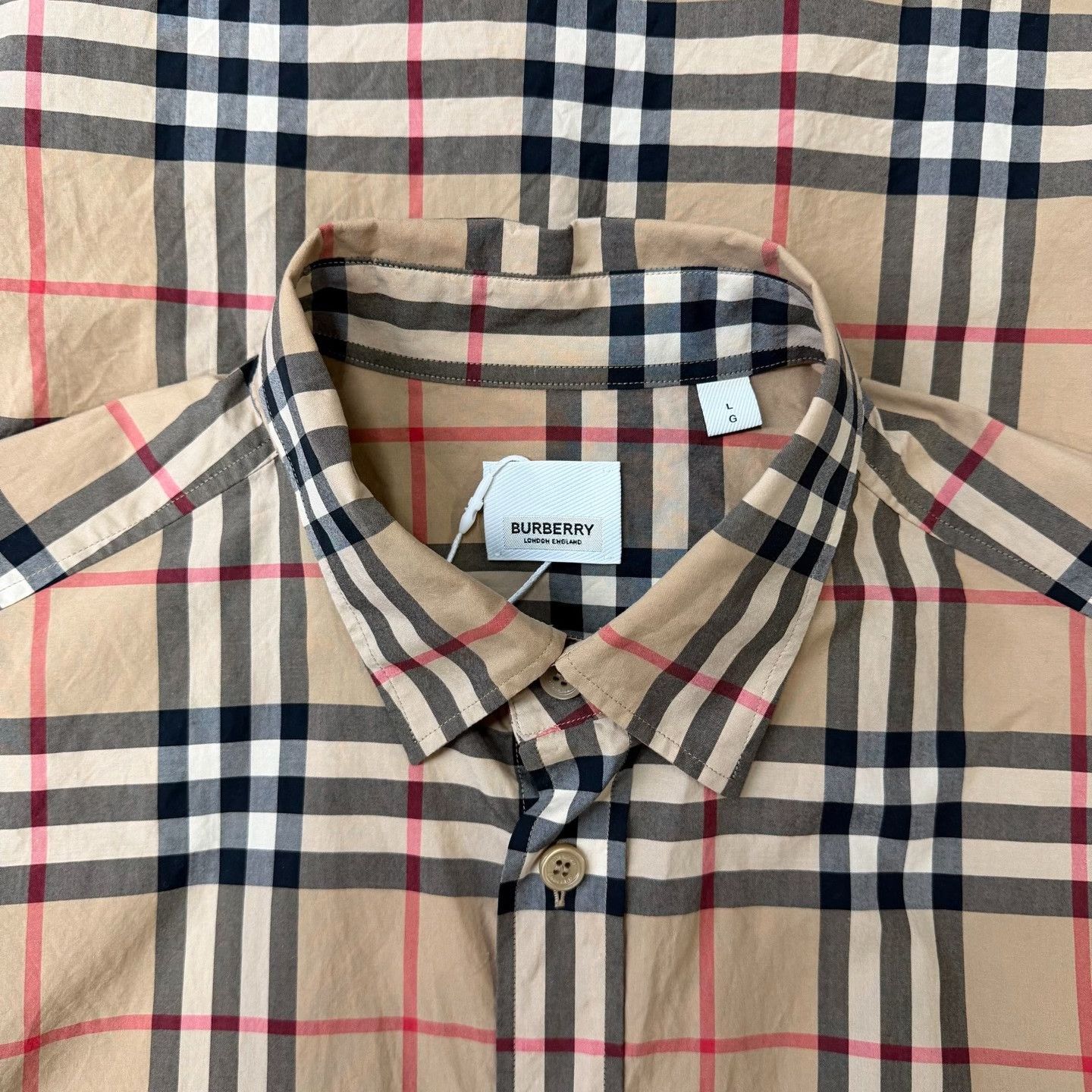 Burberry Burberry Plaid Beige Shirt l Men Size US L / EU 52-54 / 3 - 5 Thumbnail