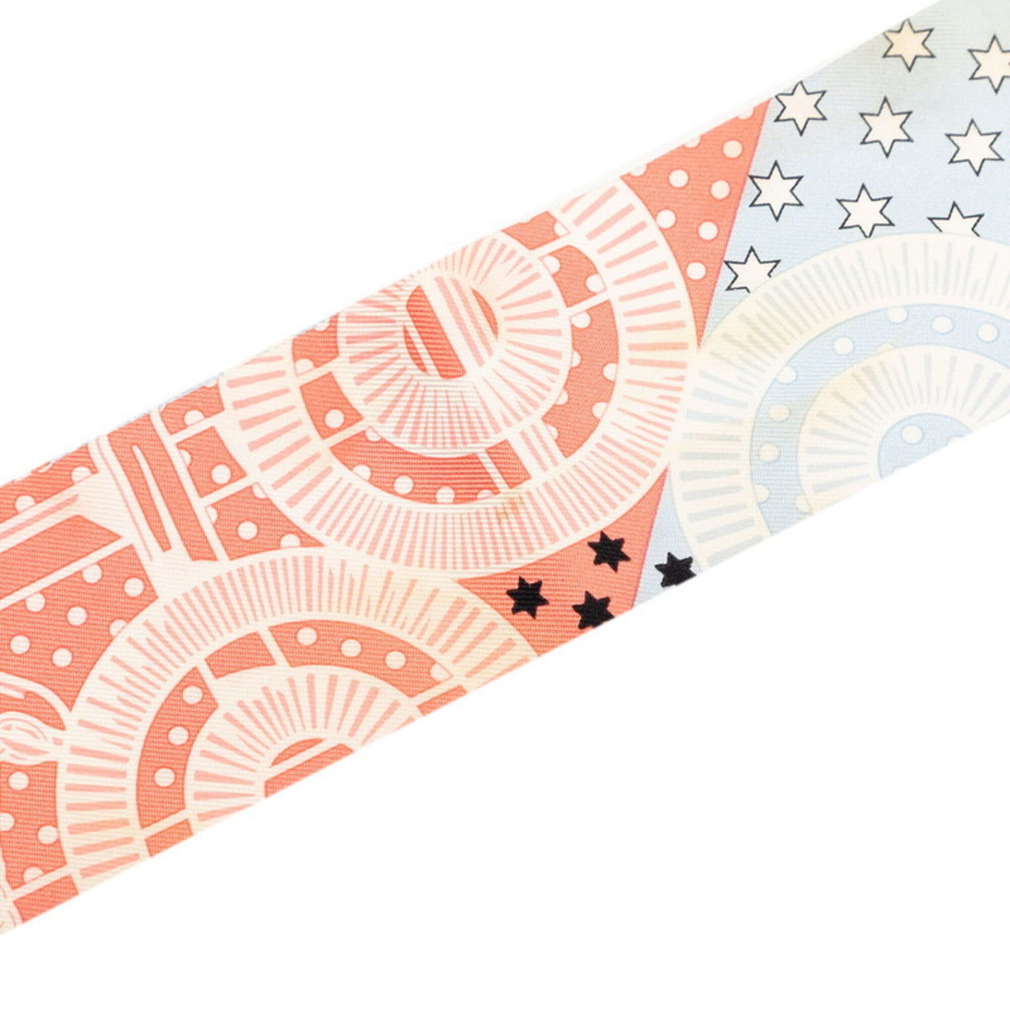 Hermes Hermes Twilly EPERON D'OR CUT Scarf/Muffler, Pink/Blue, Silk, Women's Size ONE SIZE - 3 Thumbnail