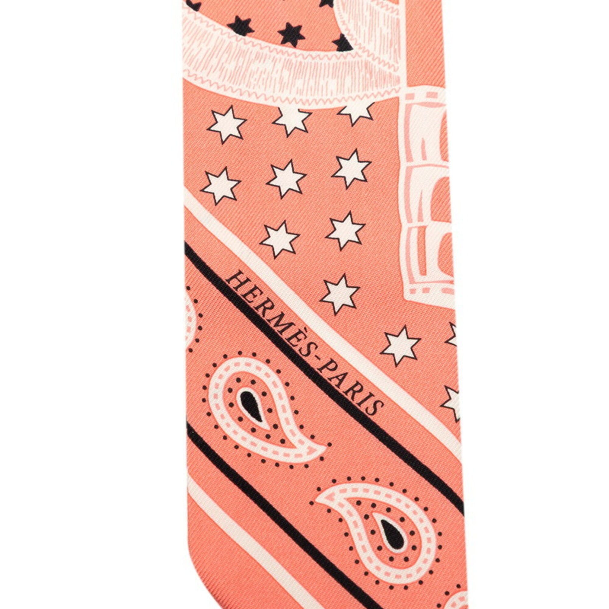 Hermes Hermes Twilly EPERON D'OR CUT Scarf/Muffler, Pink/Blue, Silk, Women's Size ONE SIZE - 2 Thumbnail