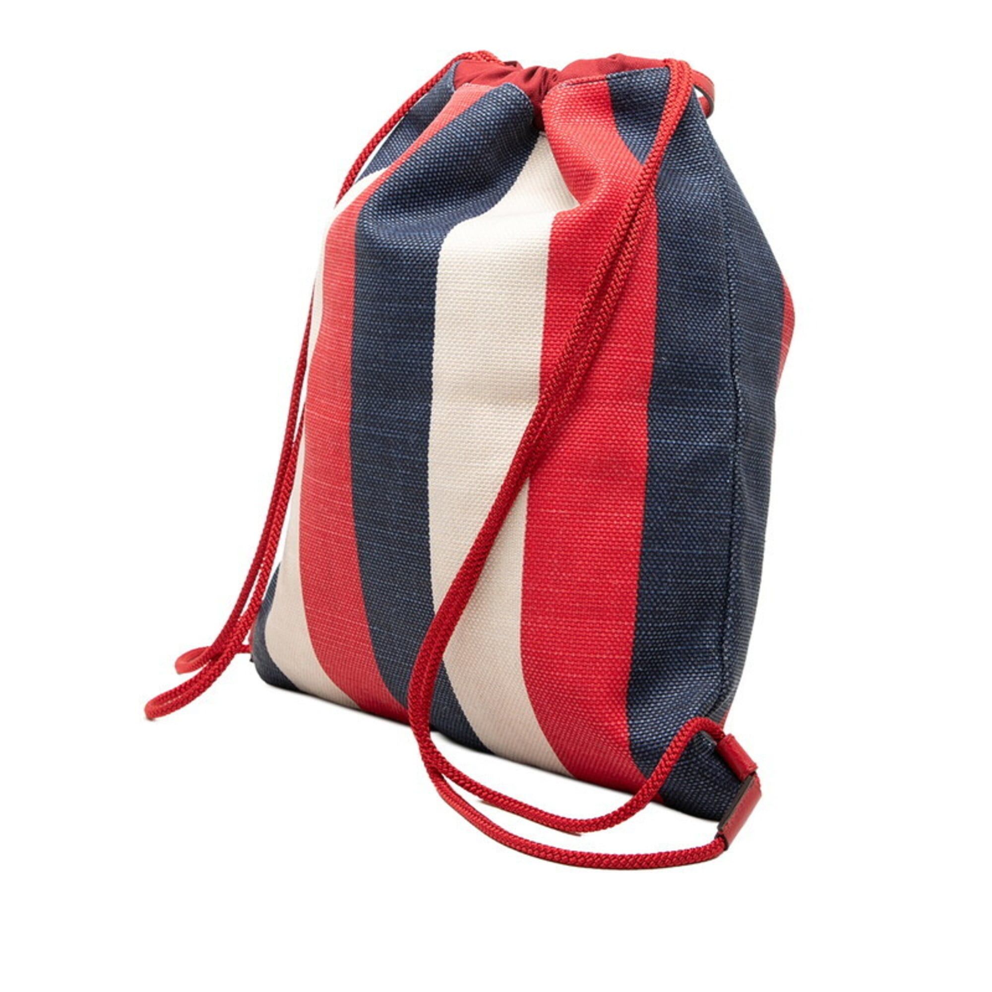Gucci Gucci Low-Ring Medium Backpack 473872 Red White Blue Canvas Women's GUCCI Size ONE SIZE - 2 Thumbnail