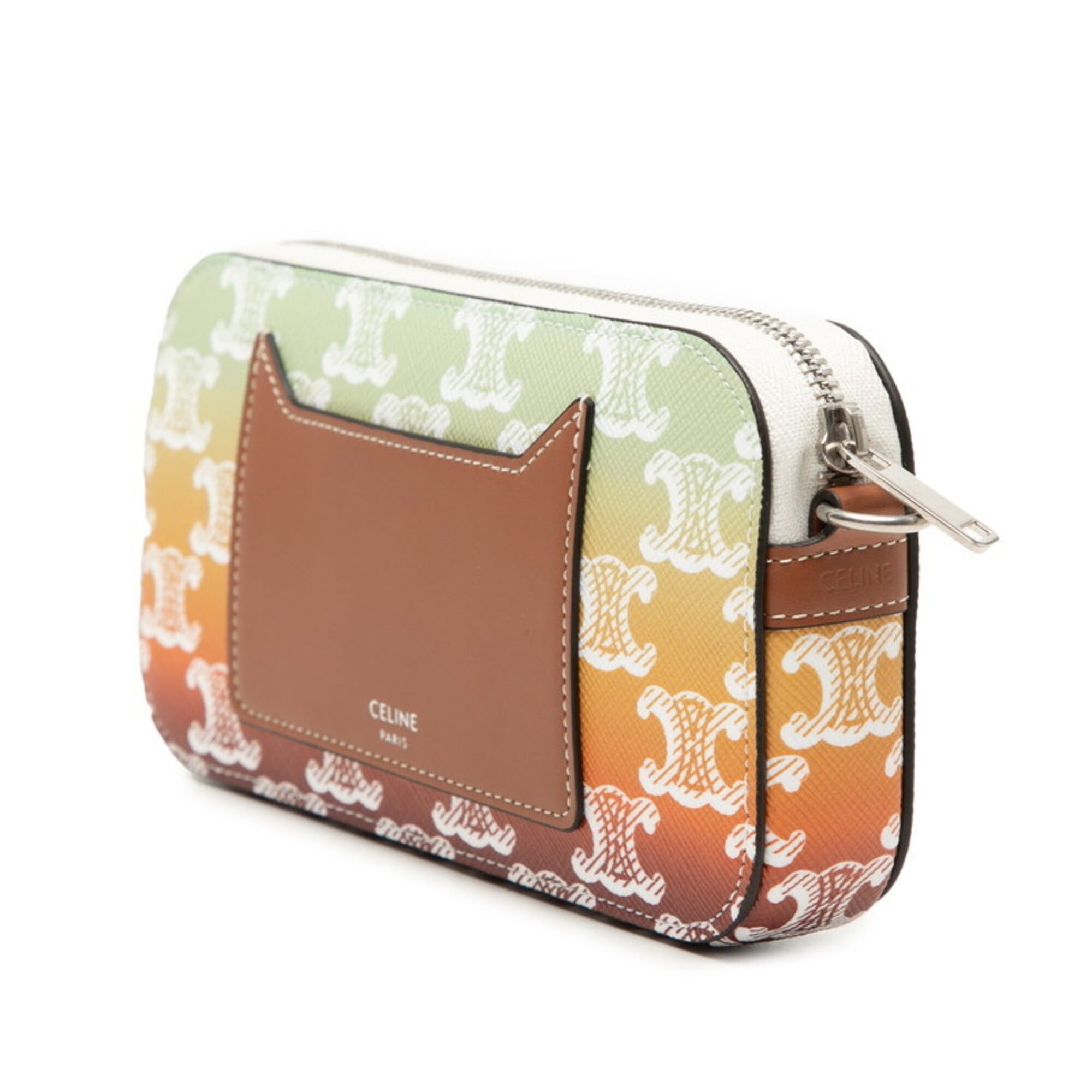 Celine Celine Triomphe Horizontal Handbag Pouch Crossbody Shoulder Bag 10L272GE3 Brown Multicolor Leather Women's CELINE Size ONE SIZE - 2 Thumbnail