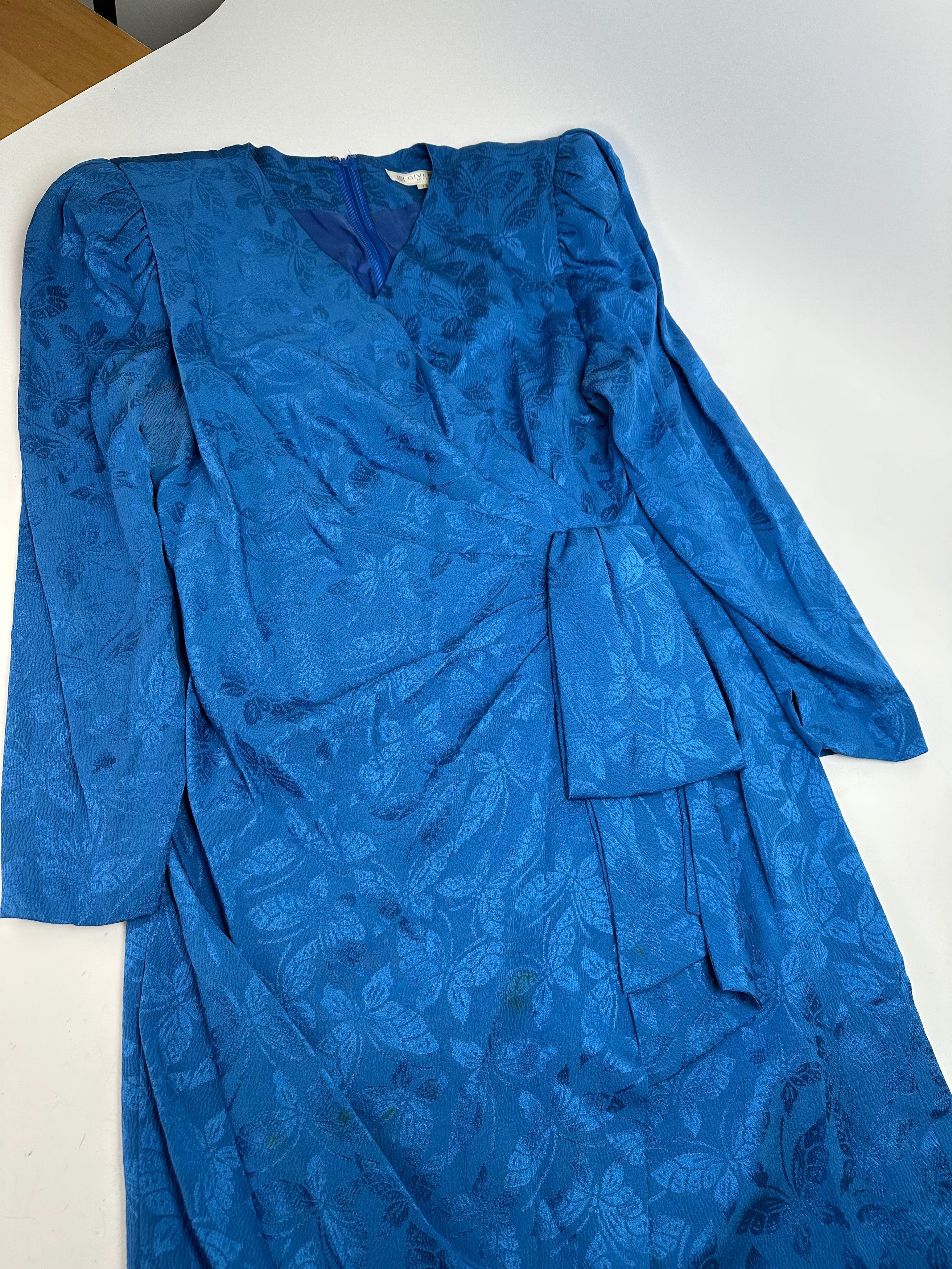 Givenchy Vintage Abstract Dress Blue Size L / US 10 / IT 46 - 5 Thumbnail